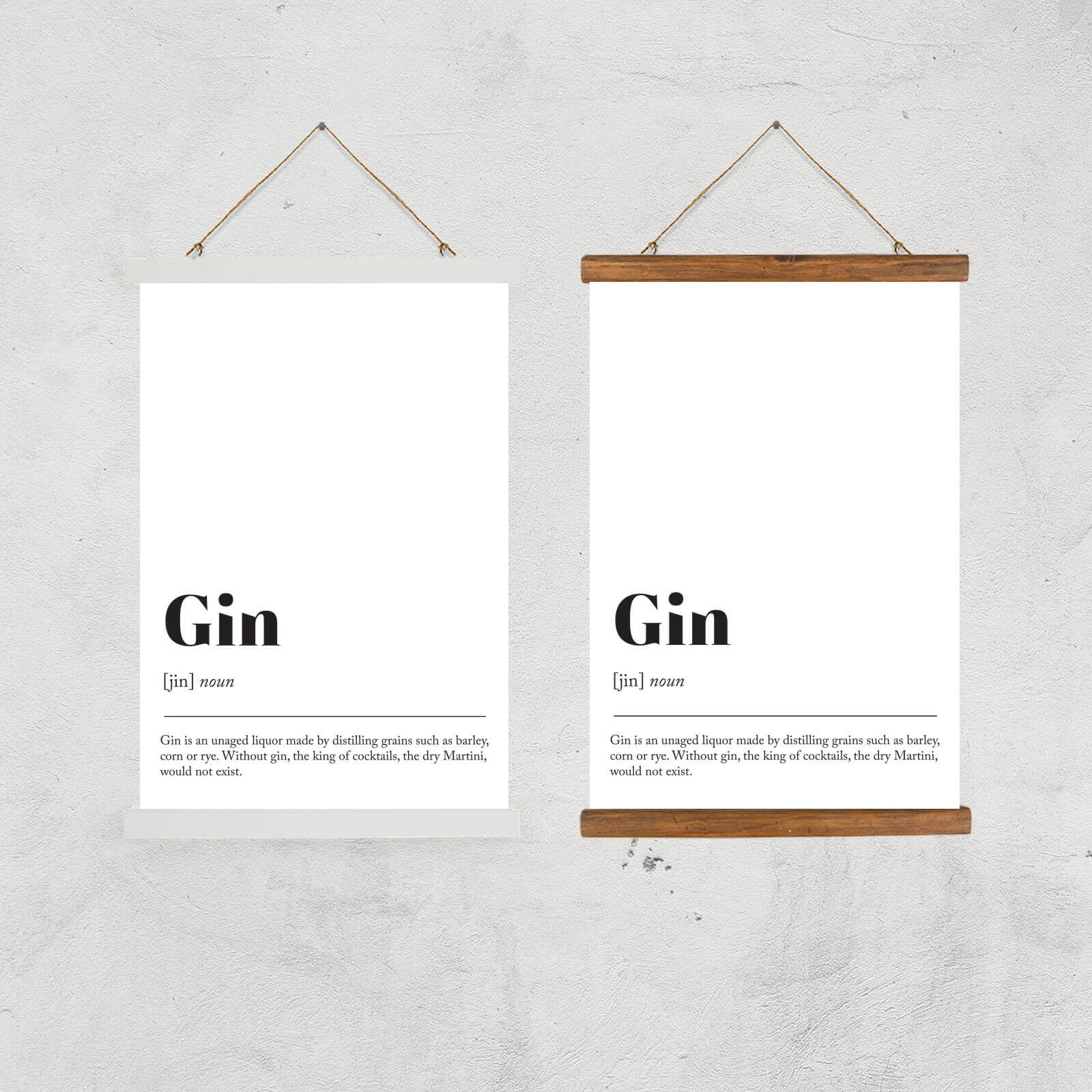 Gin Definition Giclee Art Print - A2 - Black Frame