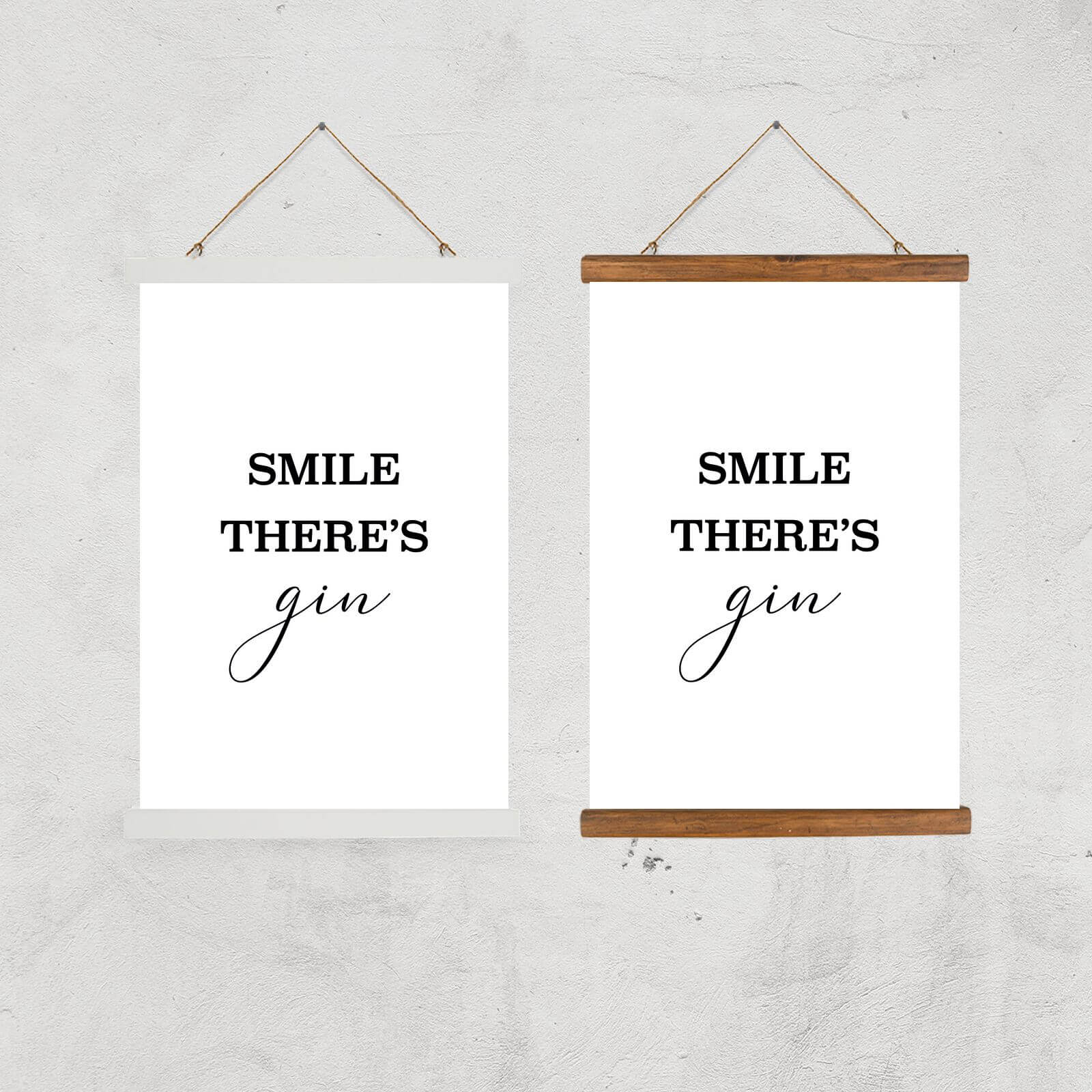 Smile There's Gin Giclee Art Print - A2 - Black Frame