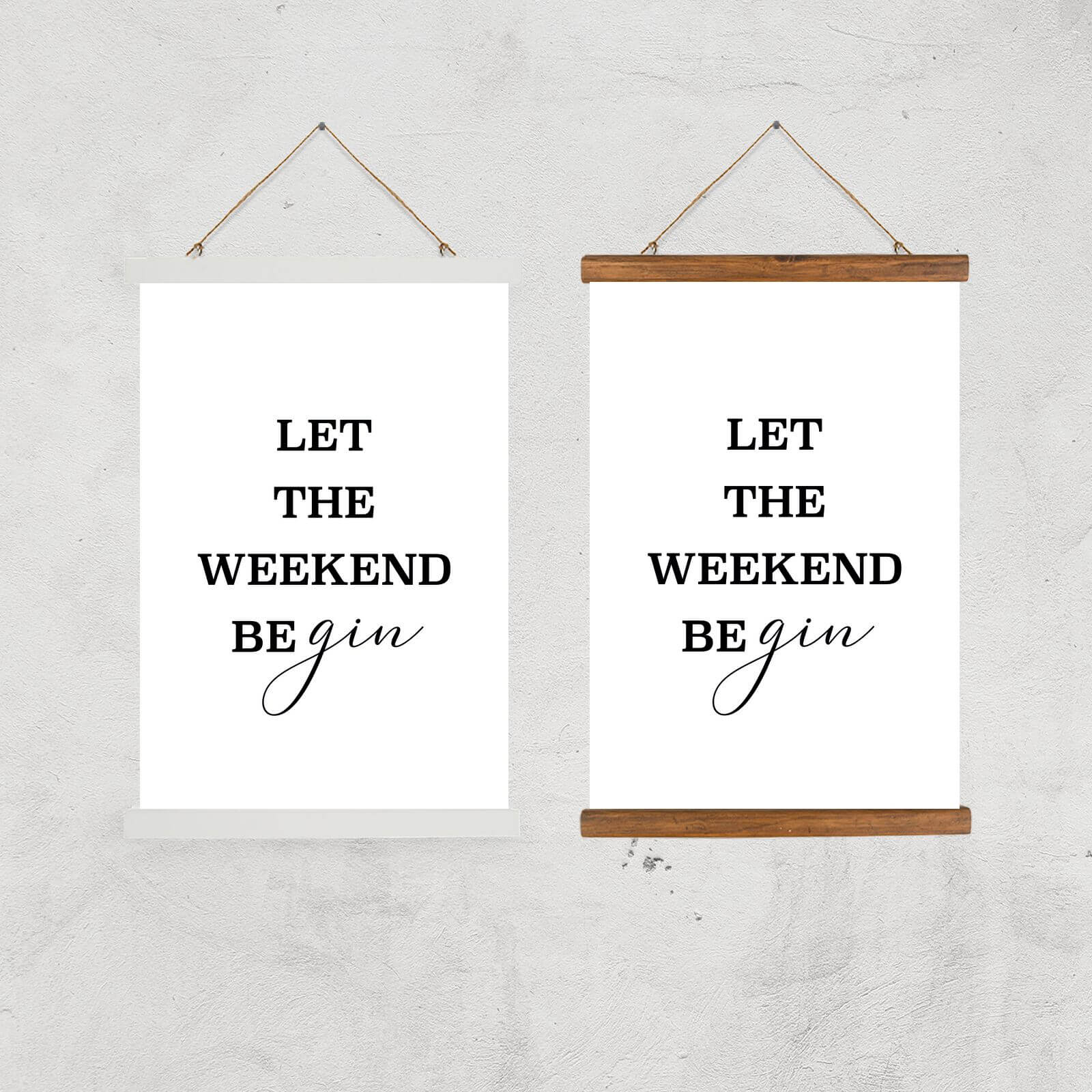 Let The Weekend Be Gin Giclee Art Print - A2 - Black Frame