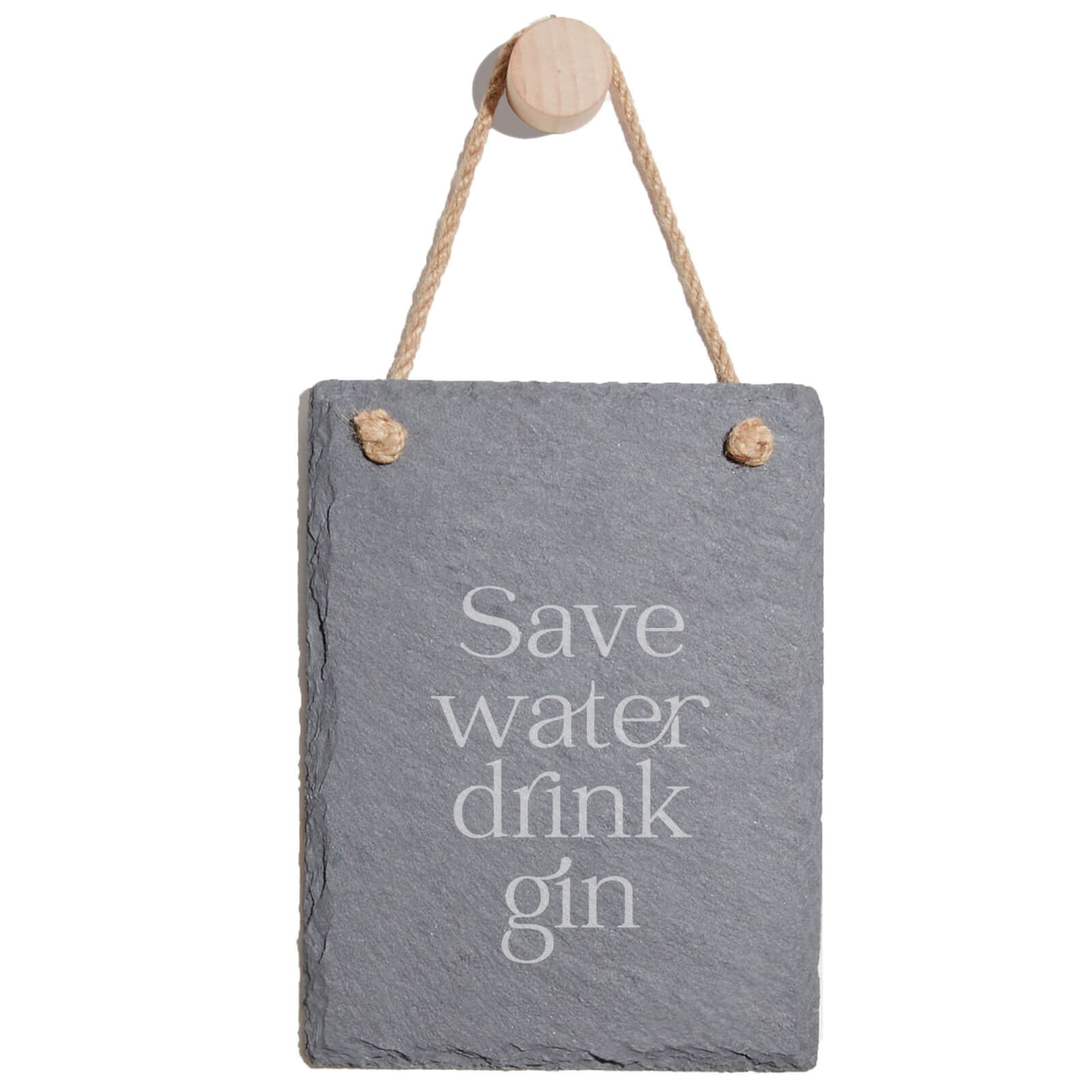Save Water Drink Gin Engraved Slate Memo Board - Portrait