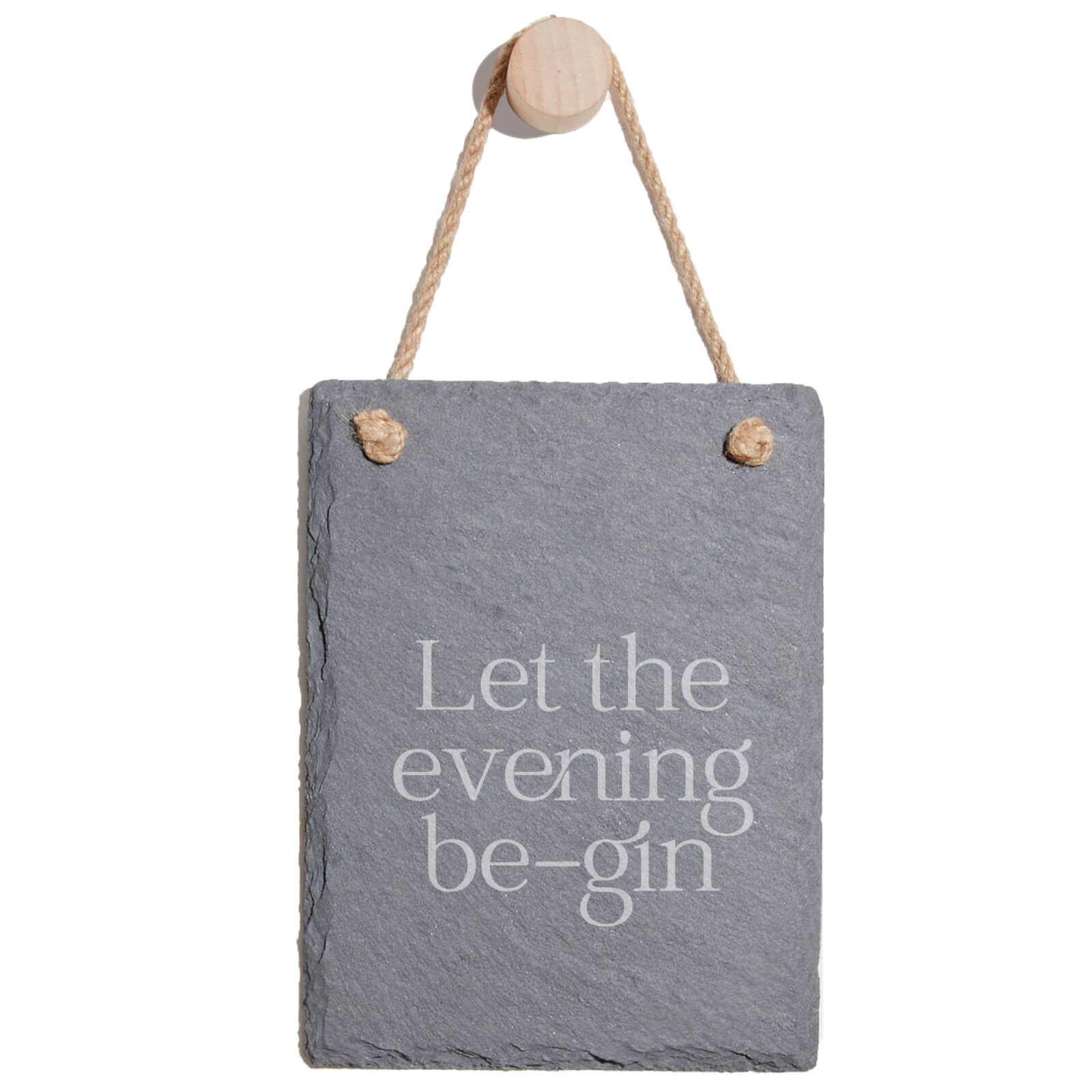 Let The Evening Be Gin Engraved Slate Memo Board - Portrait