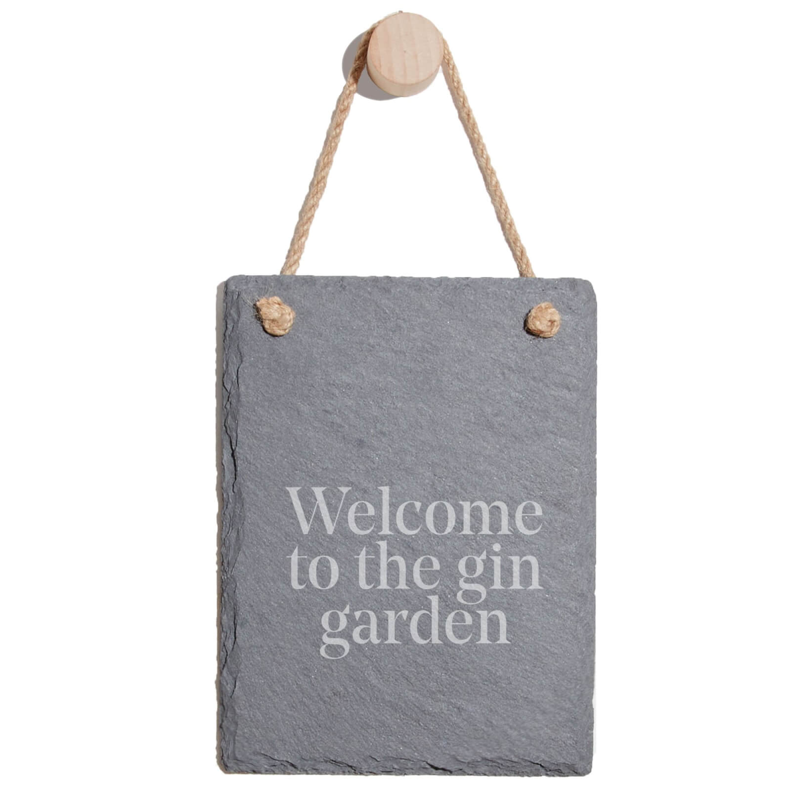 Welcome To The Gin Garden Engraved Slate Memo Board - Portrait