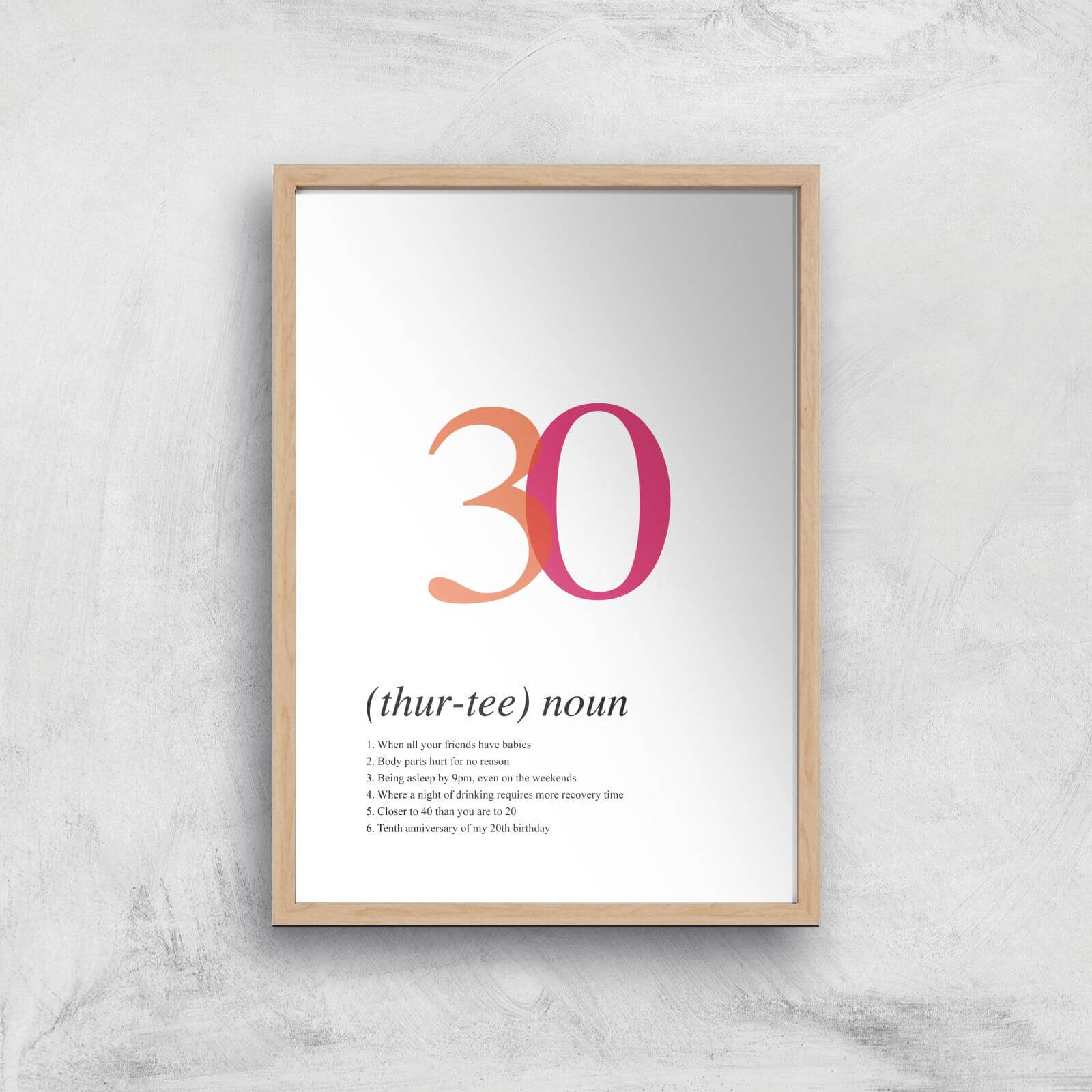 Age 30 Giclee Art Print - A2 - Wooden Frame