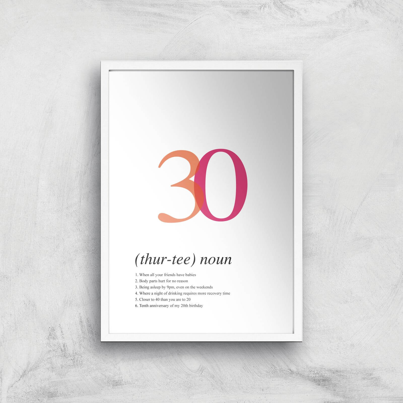 Age 30 Giclee Art Print - A2 - White Frame