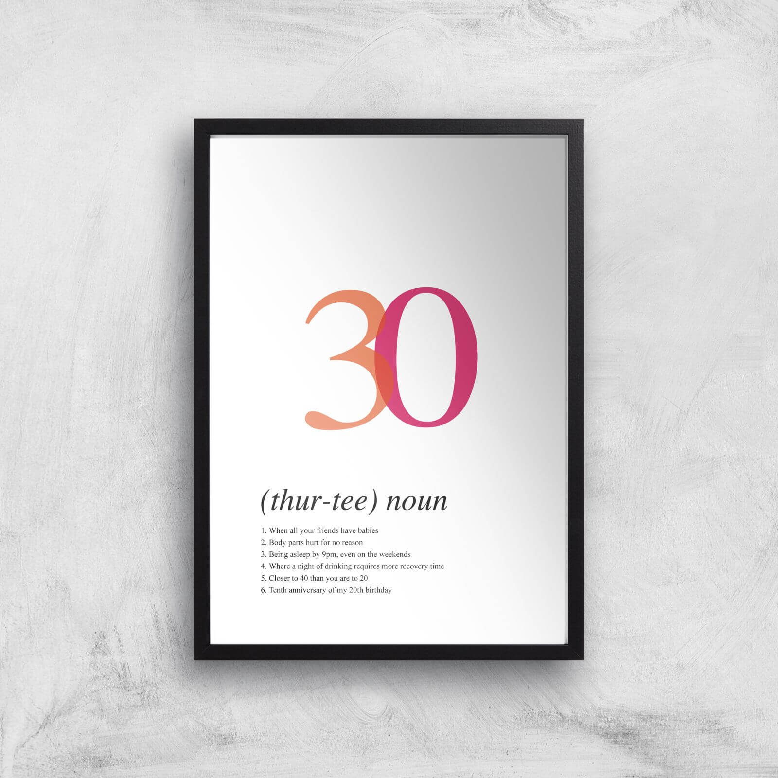 Age 30 Giclee Art Print - A2 - Black Frame