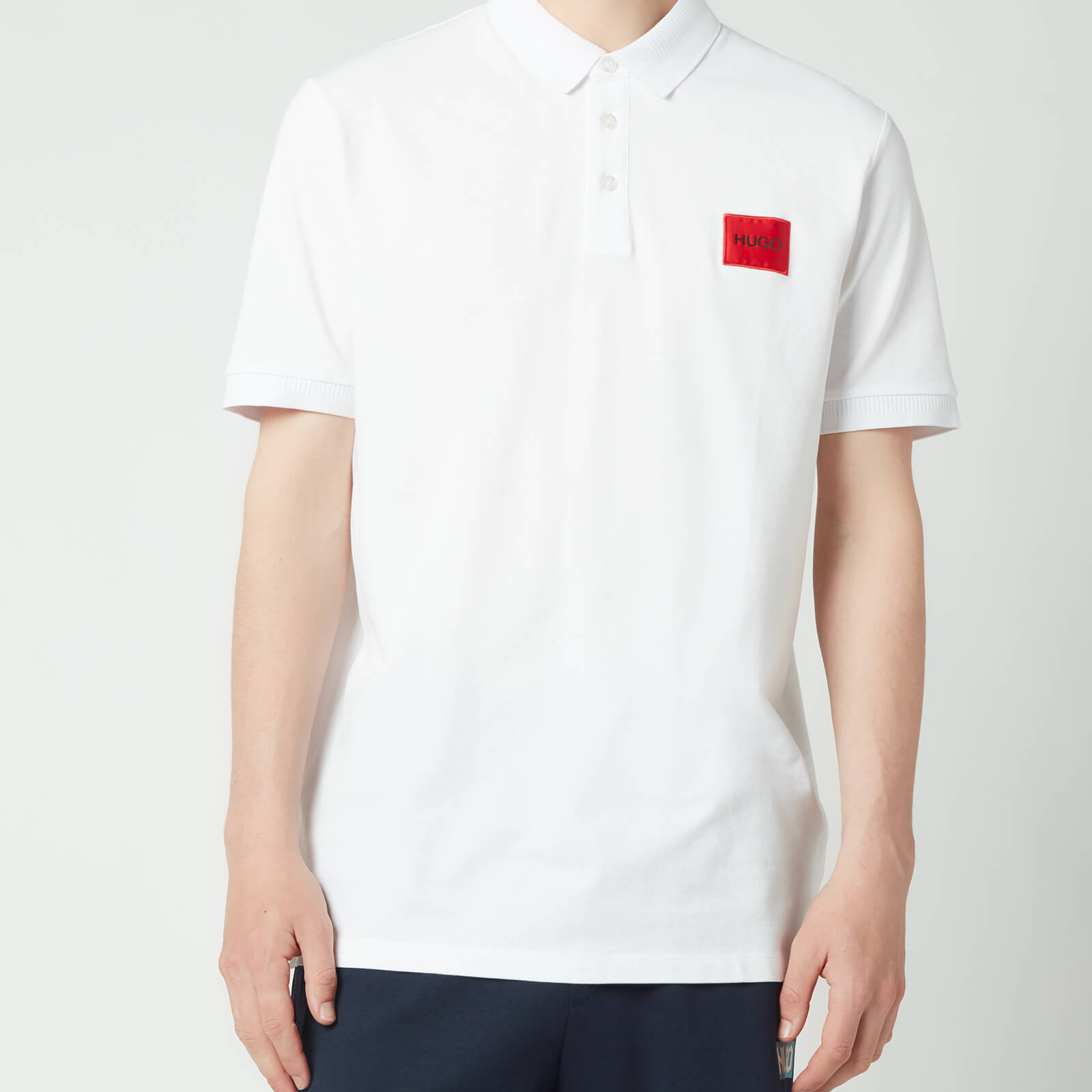 HUGO Men's Slim Fit Pique Polo Shirt - White - M
