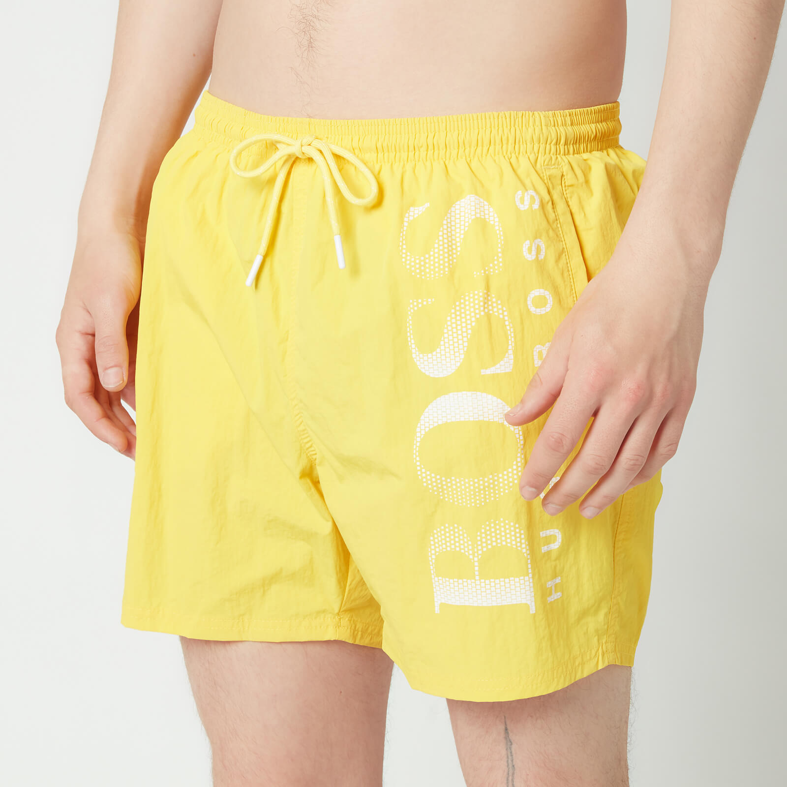 BOSS Swimwear Men's Octopus Techinal Fabric Logo Swimshorts - Yellow - M