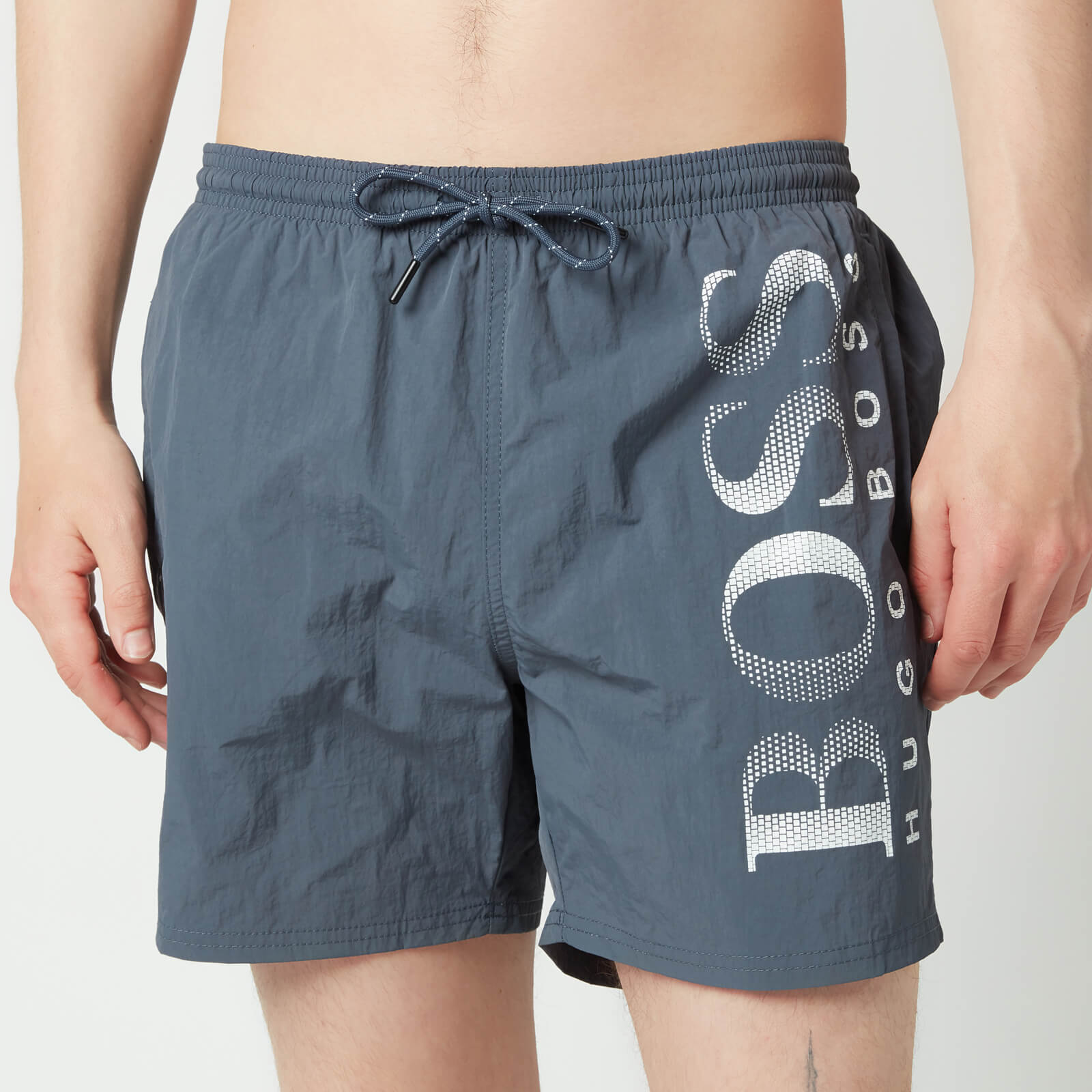 BOSS Swimwear Men's Octopus Techinal Fabric Logo Swimshorts - Dark Grey - S