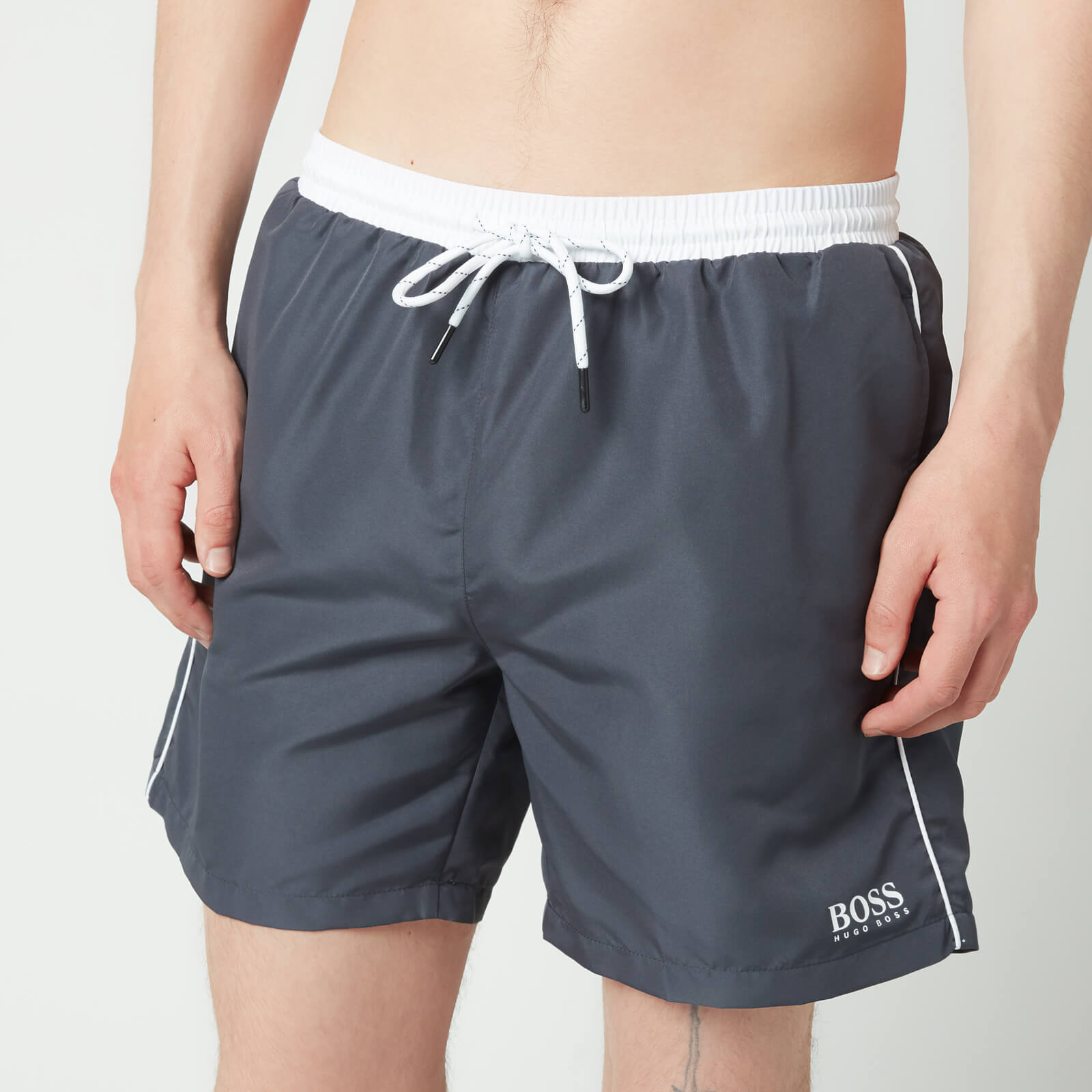 BOSS Swimwear Men's Starfish Medium Length Swimshorts - Dark Grey - S