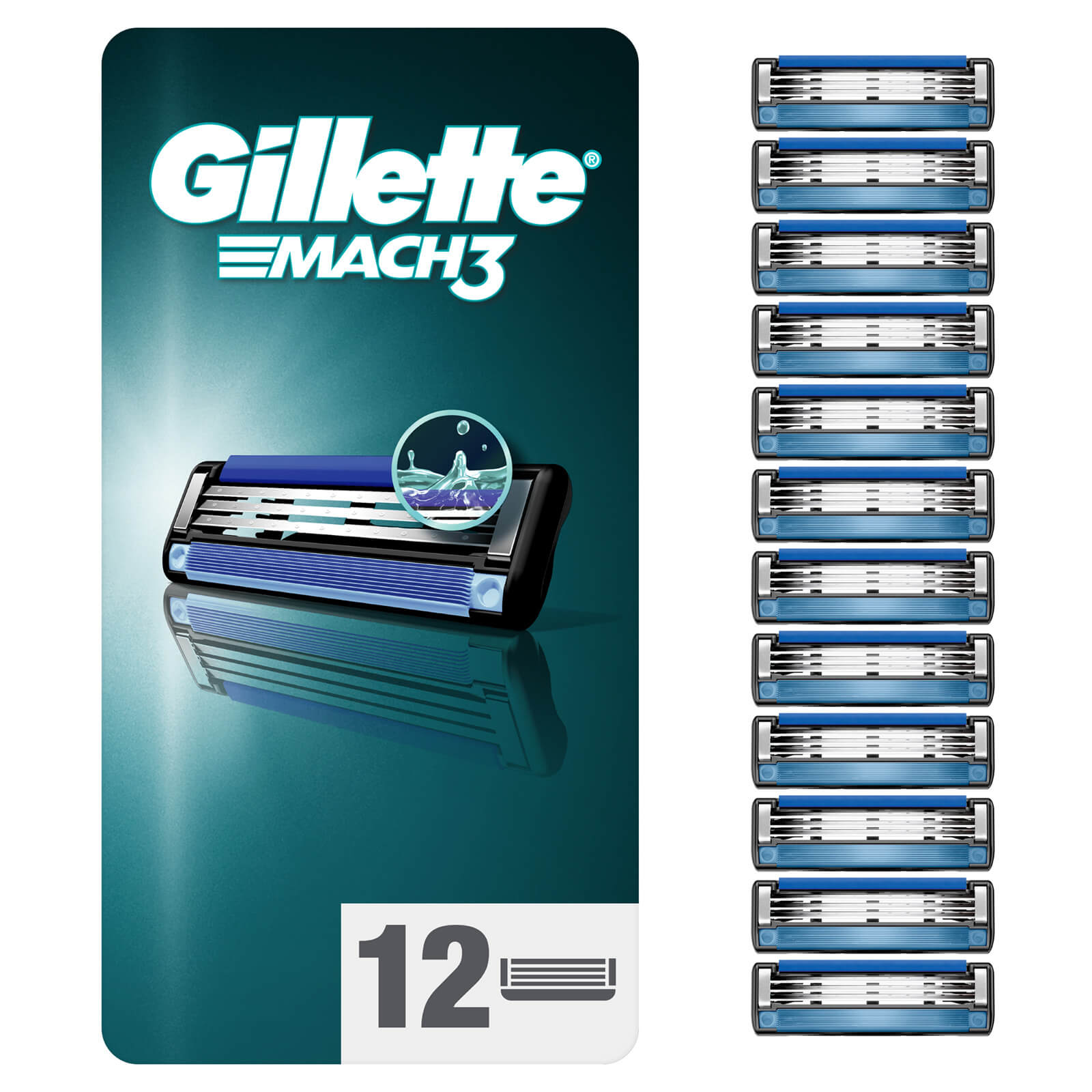 Gillette Mach3 Razor Blades - 12 Pack