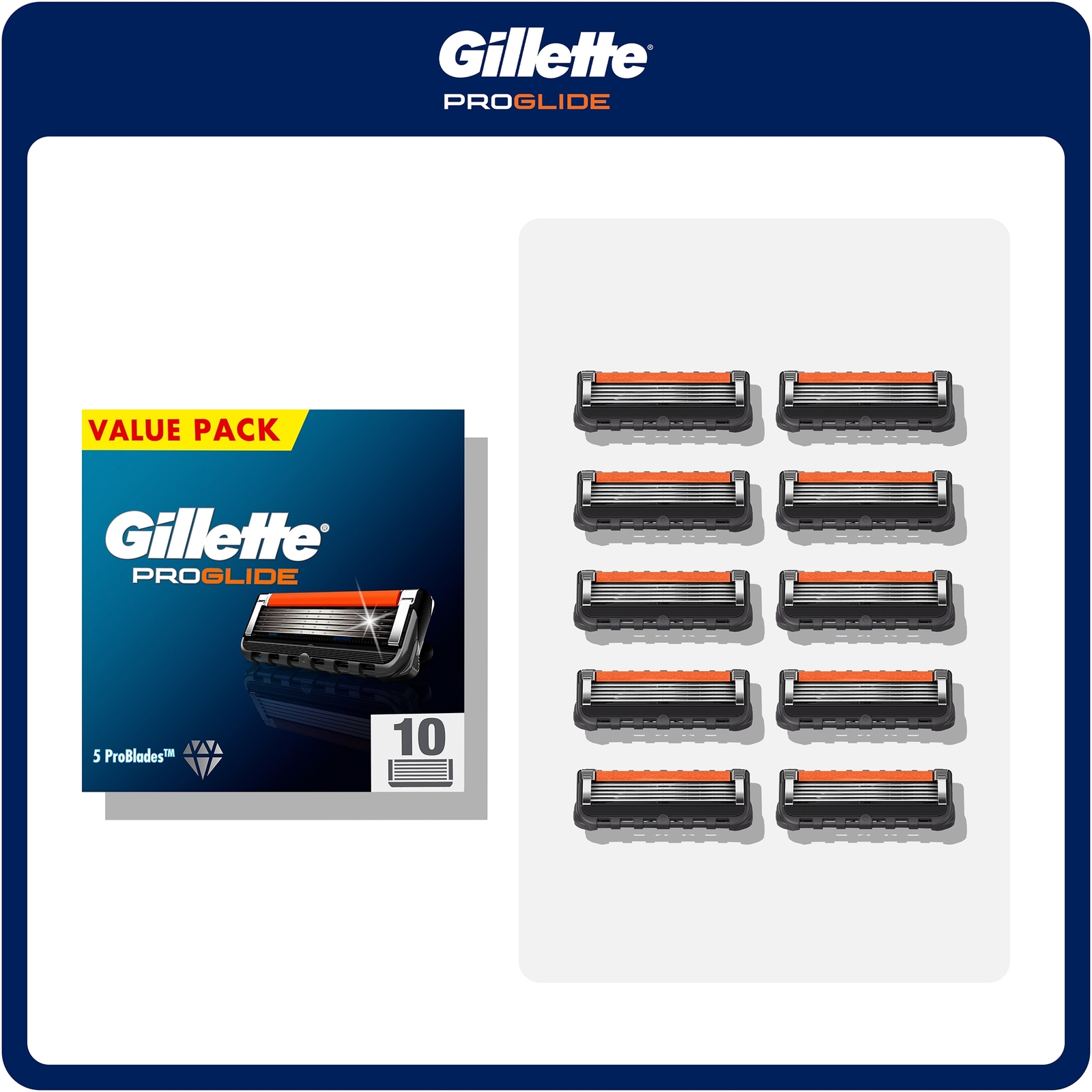 Gillette ProGlide Razor Blades - 10 Pack