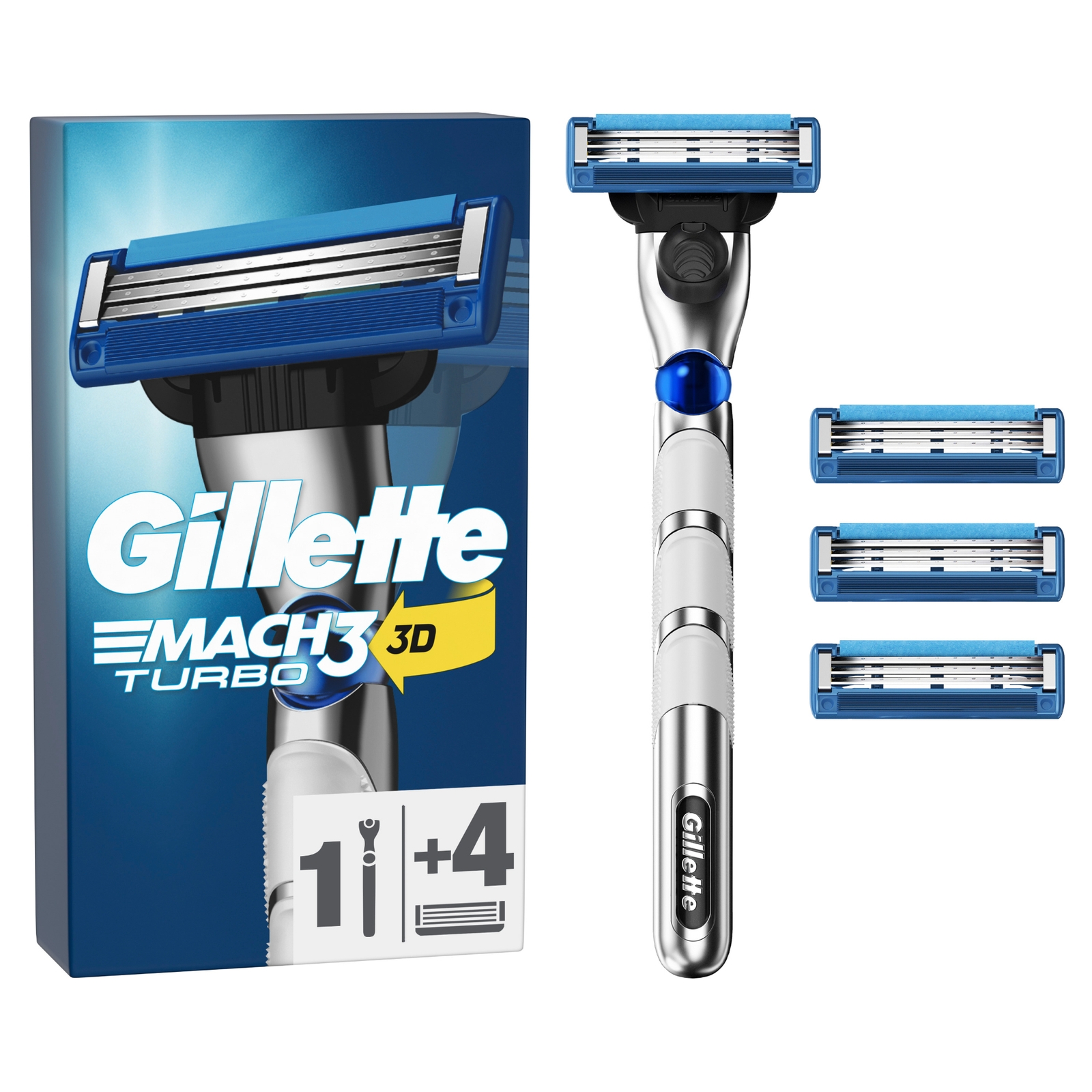 Gillette Mach3 Turbo 3D Razor - Razor + 3 Blades