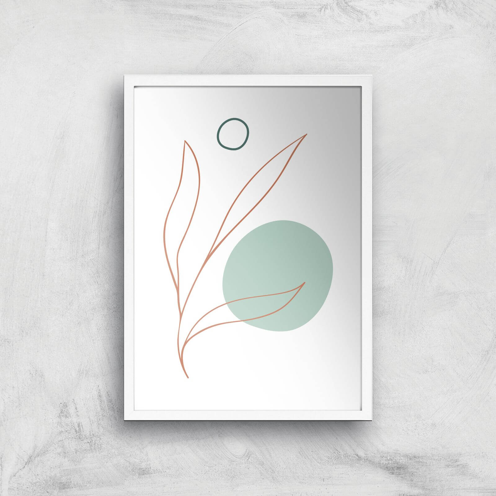 Leaf And Dot Giclee Art Print - A3 - White Frame