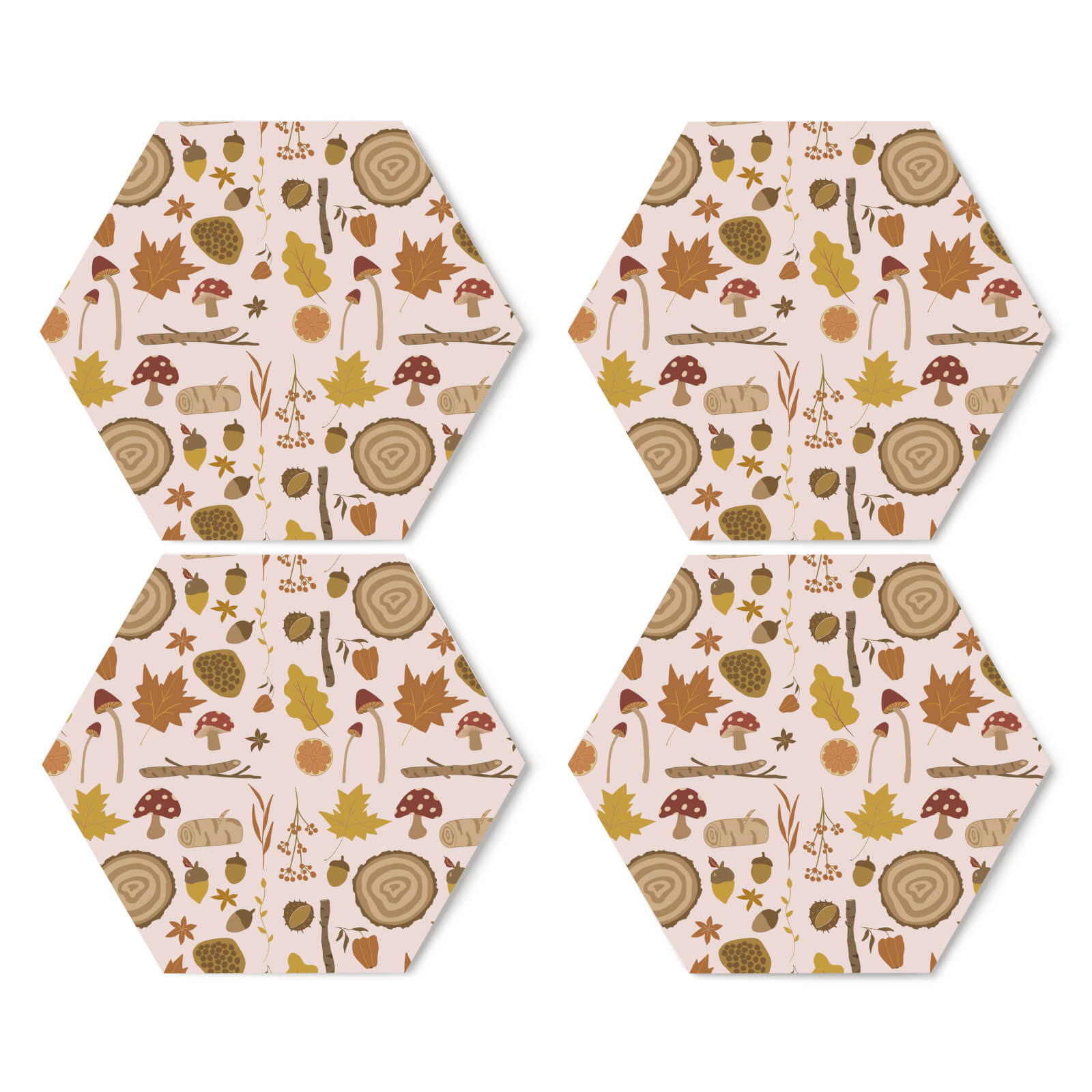 Autumn Forest Hexagonal Coaster Set
