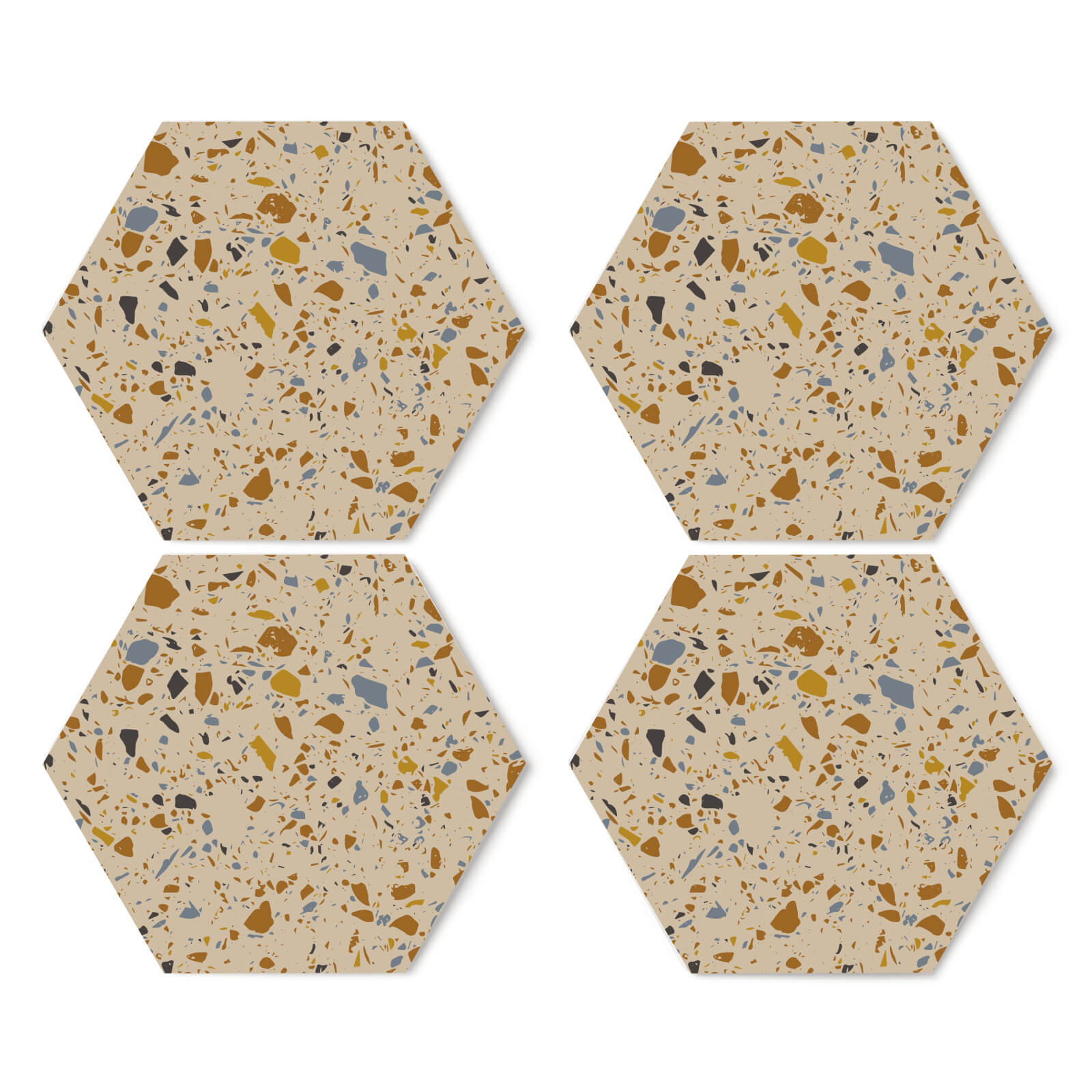 Autumn Terrazzo Hexagonal Coaster Set