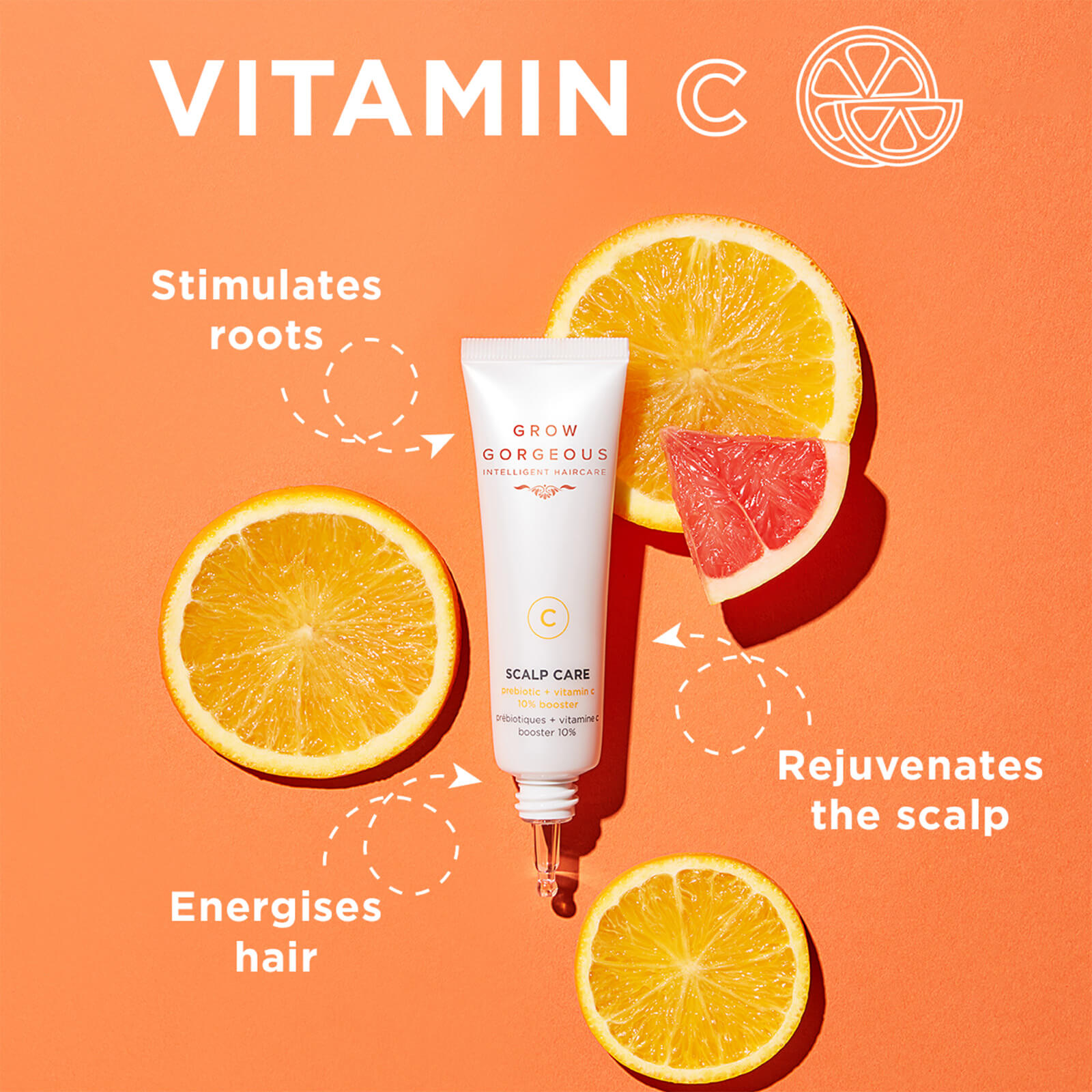 Shop Grow Gorgeous Scalp Care Stimulating Vitamin C 10% Booster + Prebiotic