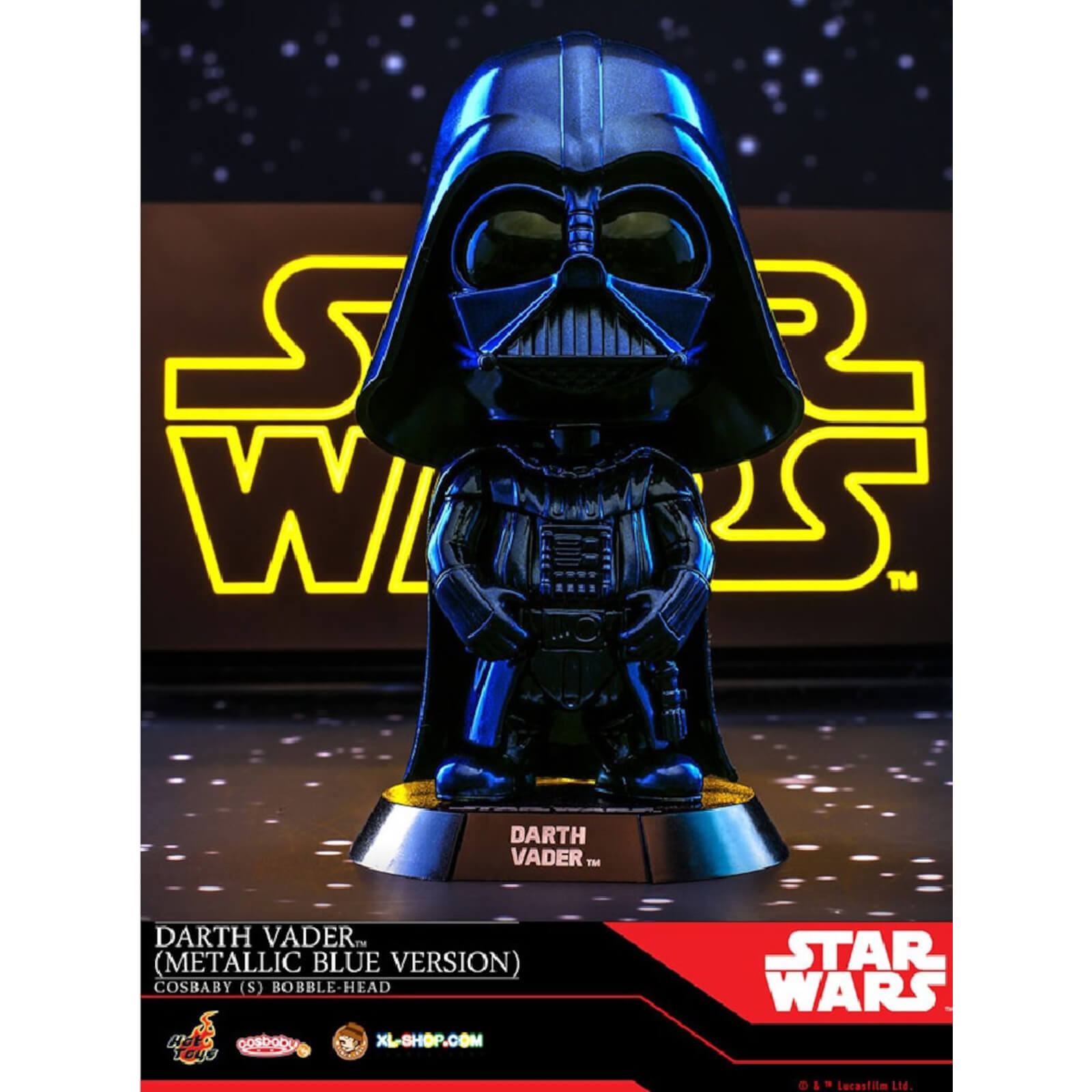 Hot Toys Cosbaby - Star Wars (Talla S) - Darth Vader (Versión Azul Metalizado)