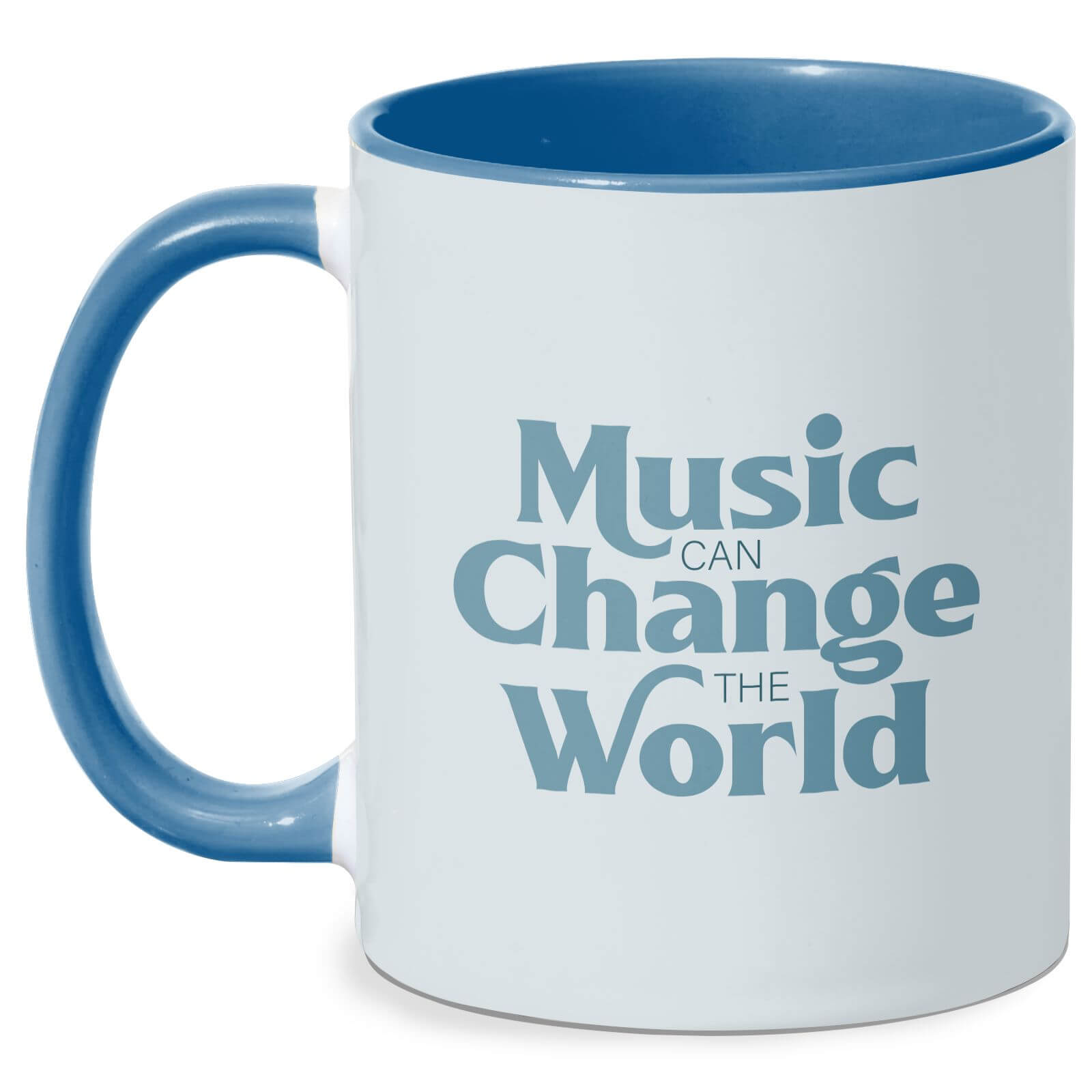 Music Can Change The World Mug - White/Blue