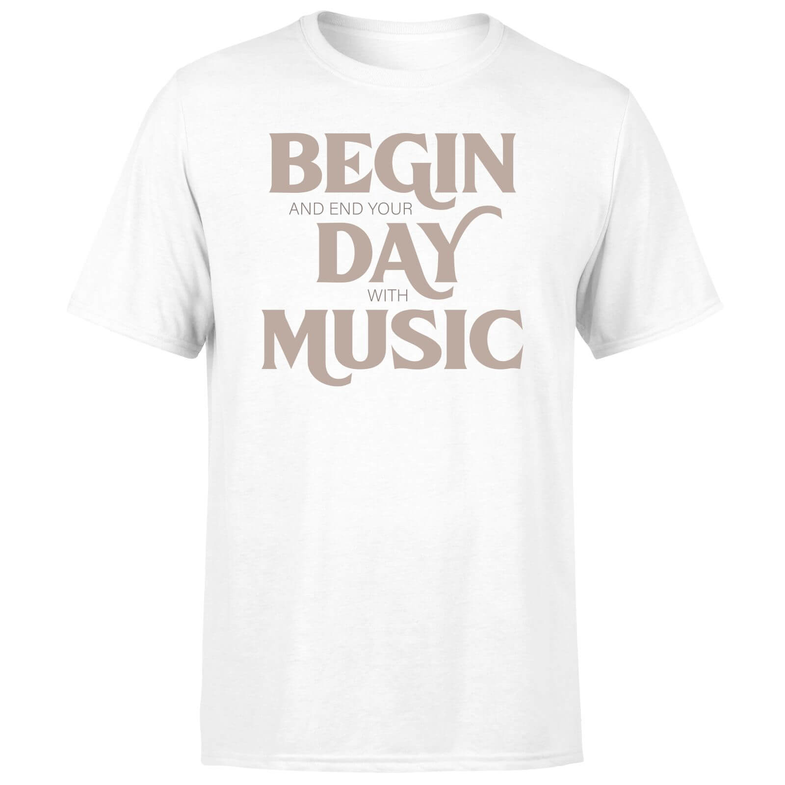 Begin And End Your Day With Music Men's T-Shirt - White - XS - White