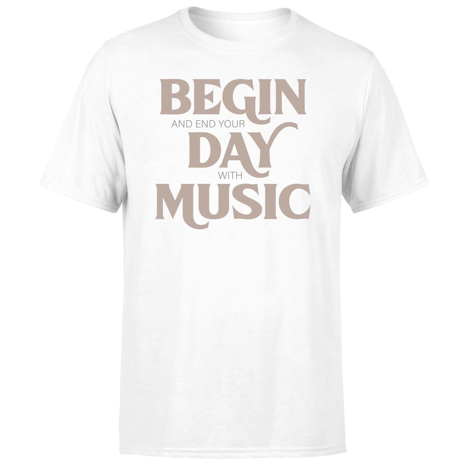 Begin And End Your Day With Music Men's T-Shirt - White - XXL - White