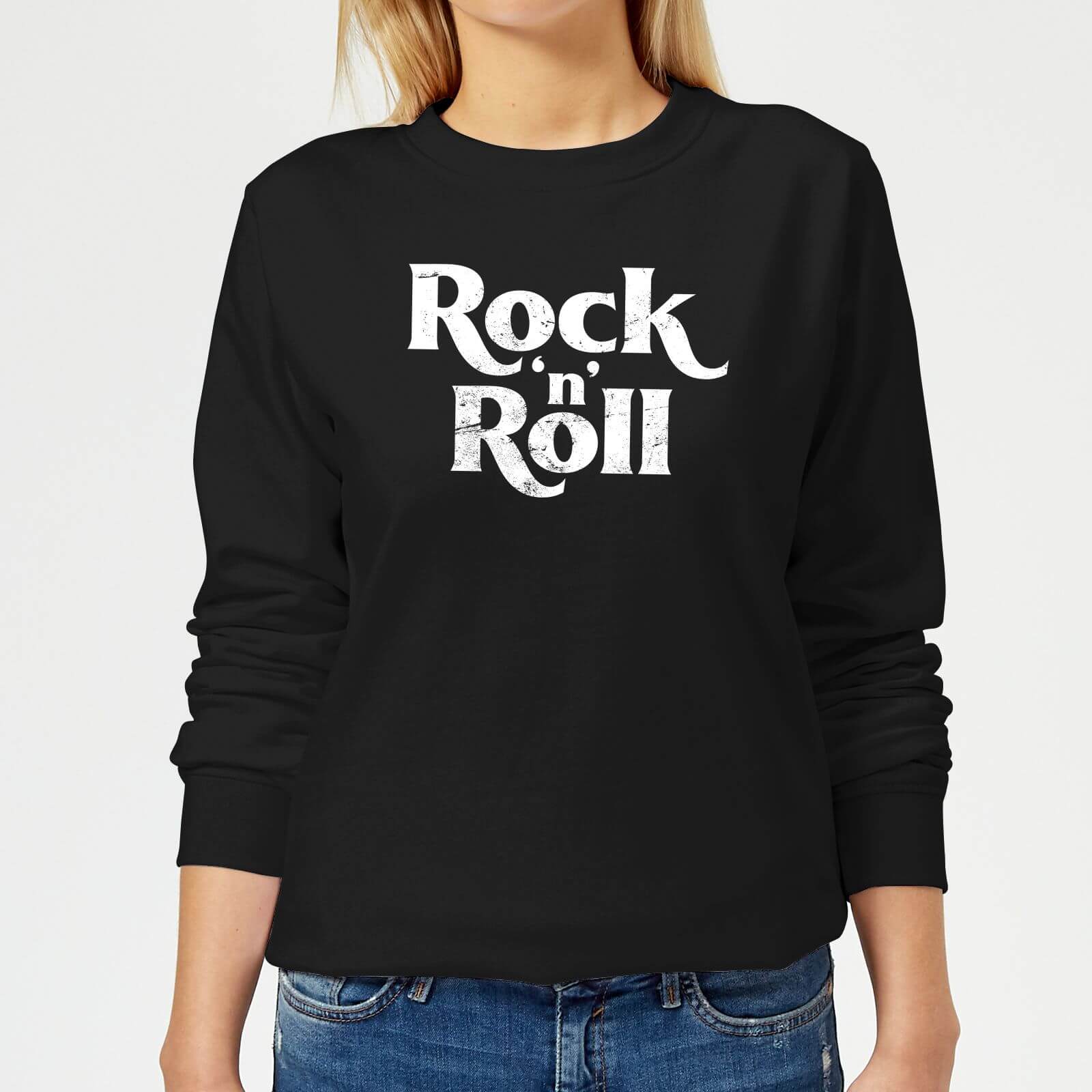 Rock N Roll Women's Sweatshirt - Black - S - Black