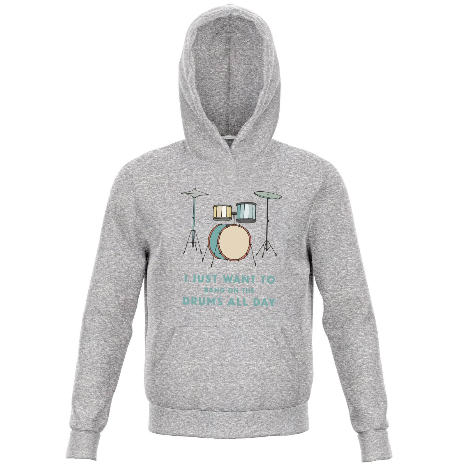 I Just Want To Bang On The Drums All Day Kids' Hoodie - Grey - 5-6 Years