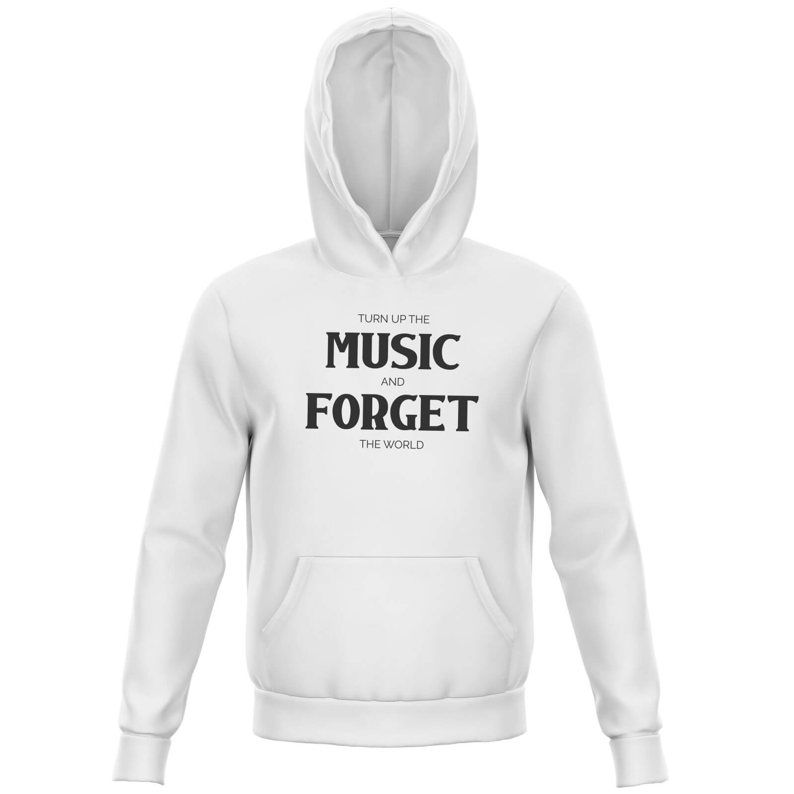Turn Up The Music And Forget The World Kids' Hoodie - White - 3-4 Years - White