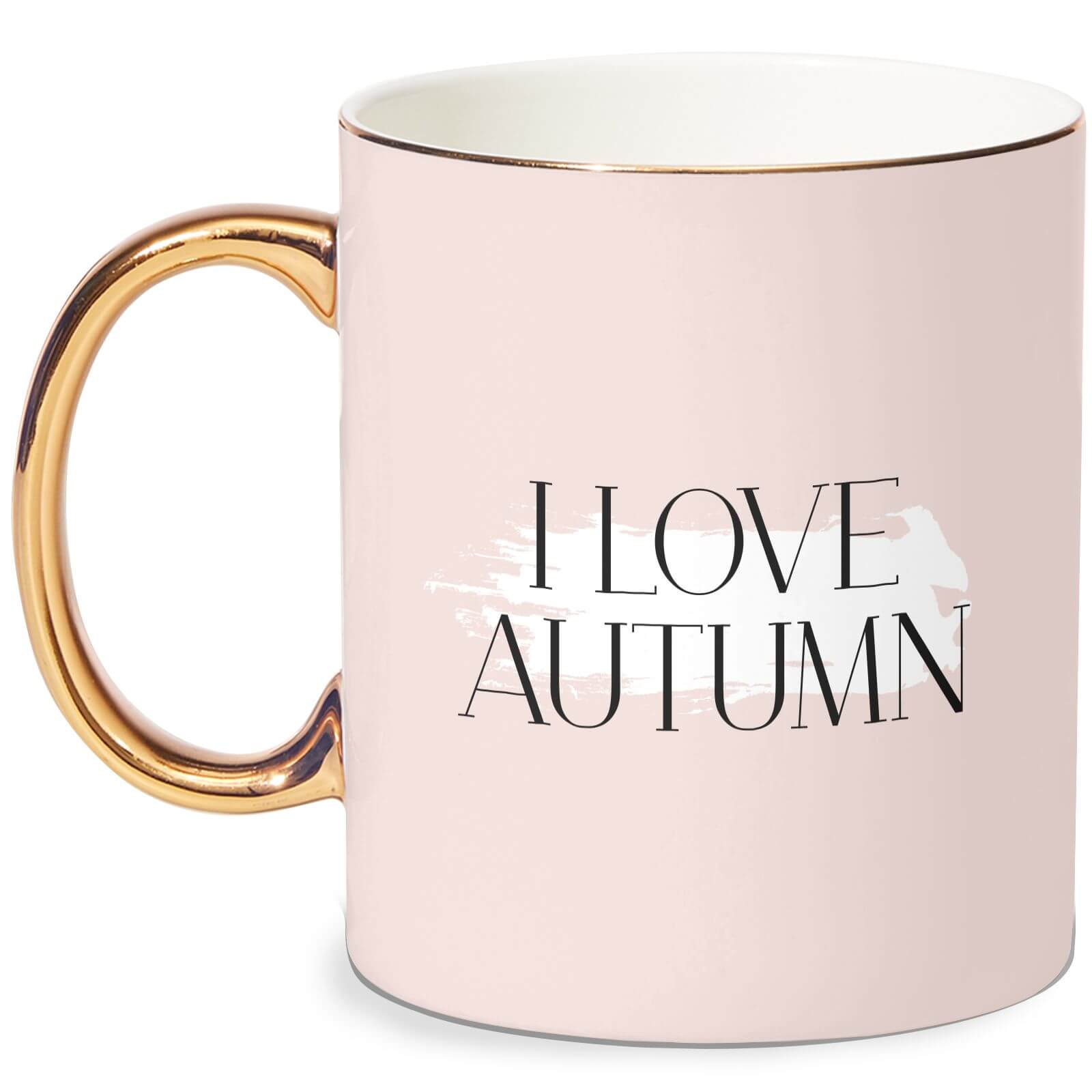 I Love Autumn Mug - White/Gold