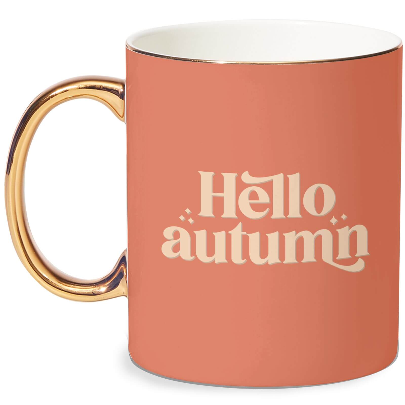 Hello Autumn Bone China Gold Handle Mug