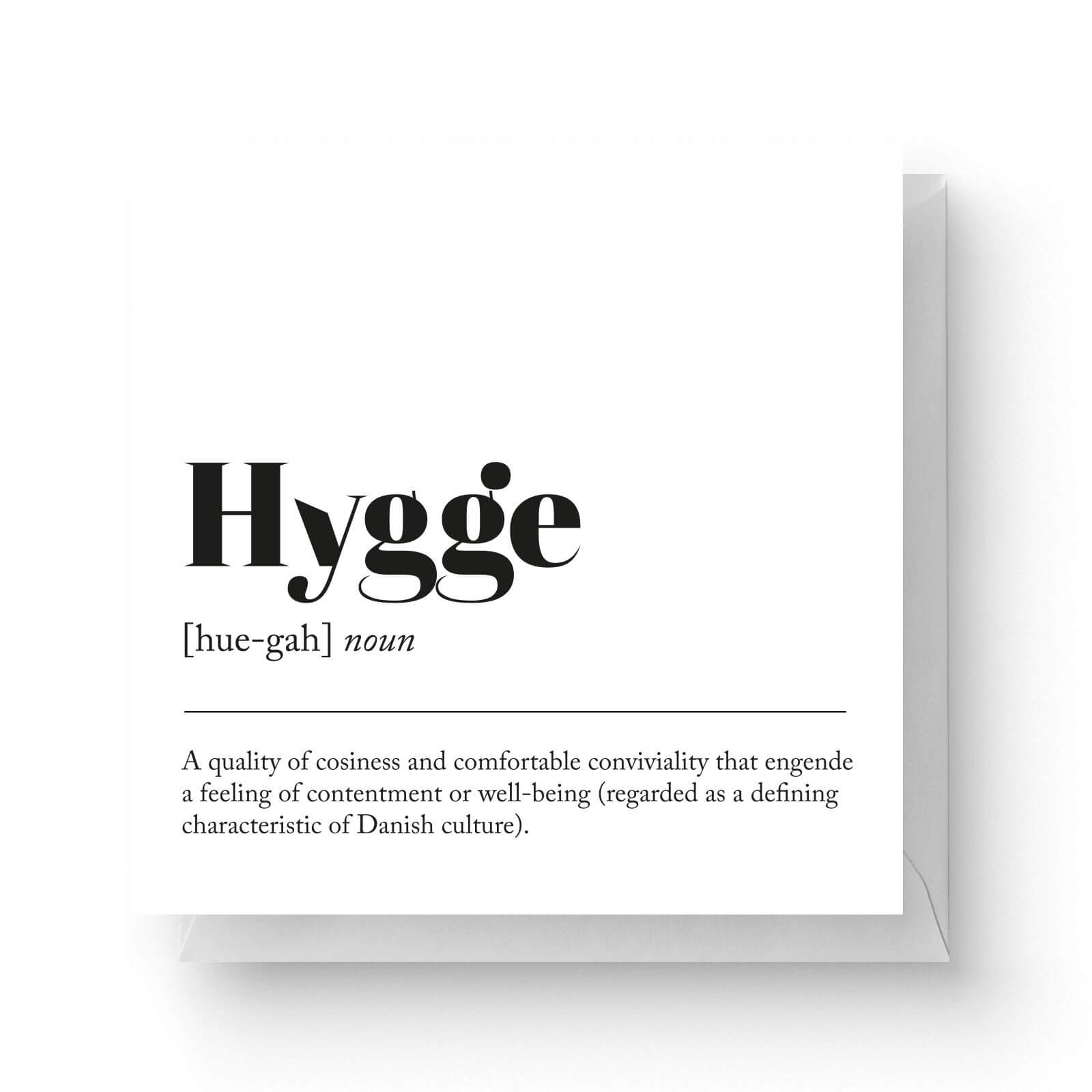 Hygge Definition Square Greetings Card