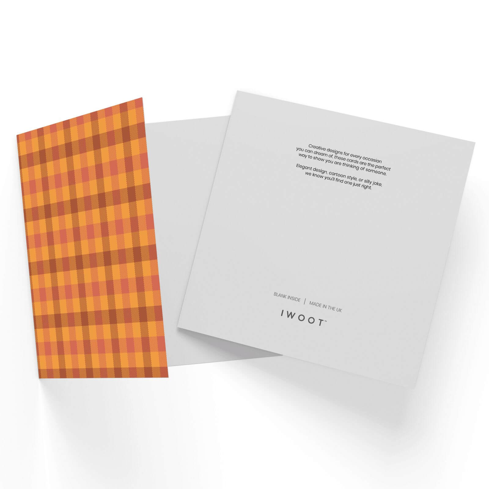 Autumn Tartan Square Greetings Card