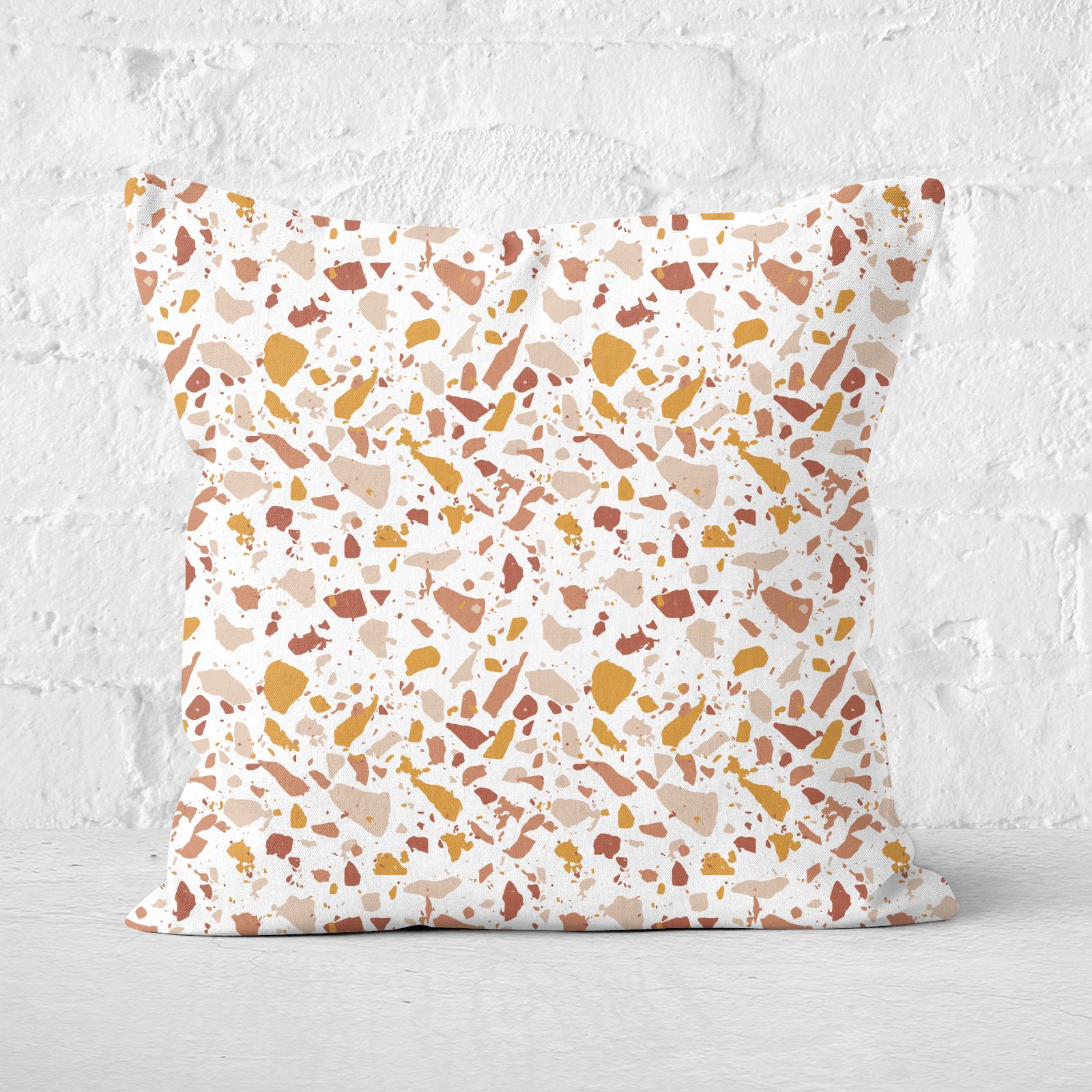 Autumnal Terrazzo Square Cushion - 60x60cm - Soft Touch