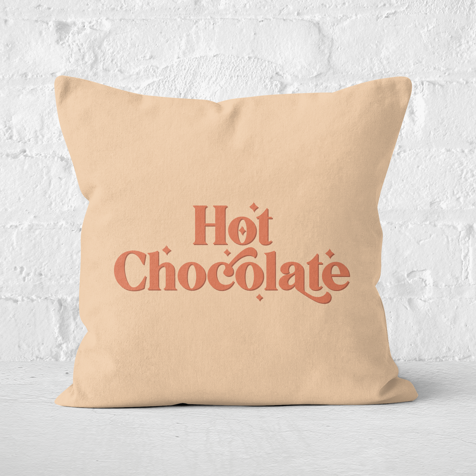 Hot Chocolate Square Cushion - 50x50cm - Soft Touch
