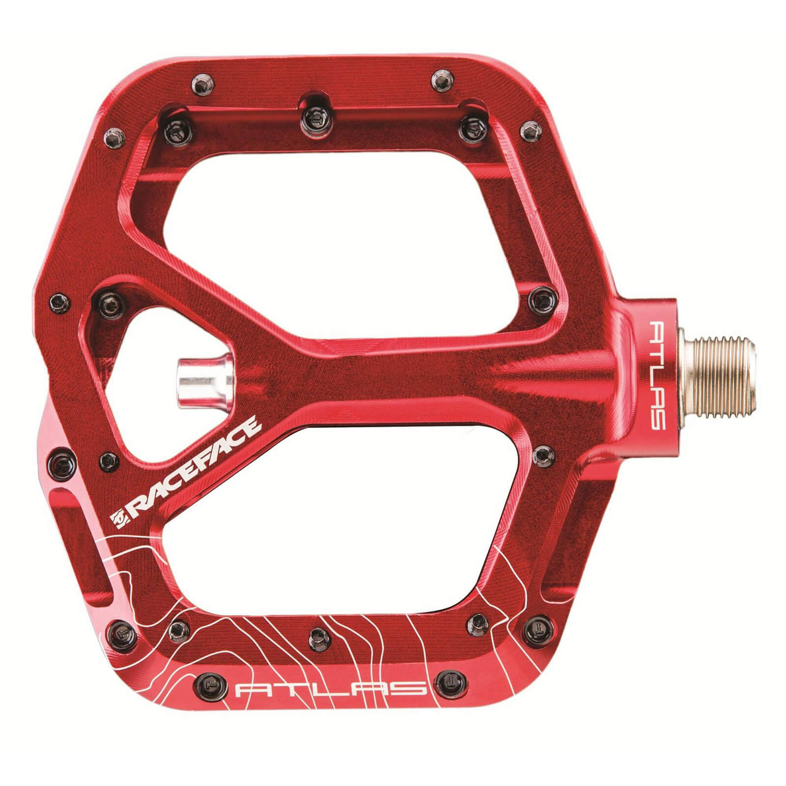 Image of Race Face Atlas Flat Mountain Bike Pedals - Red, Red