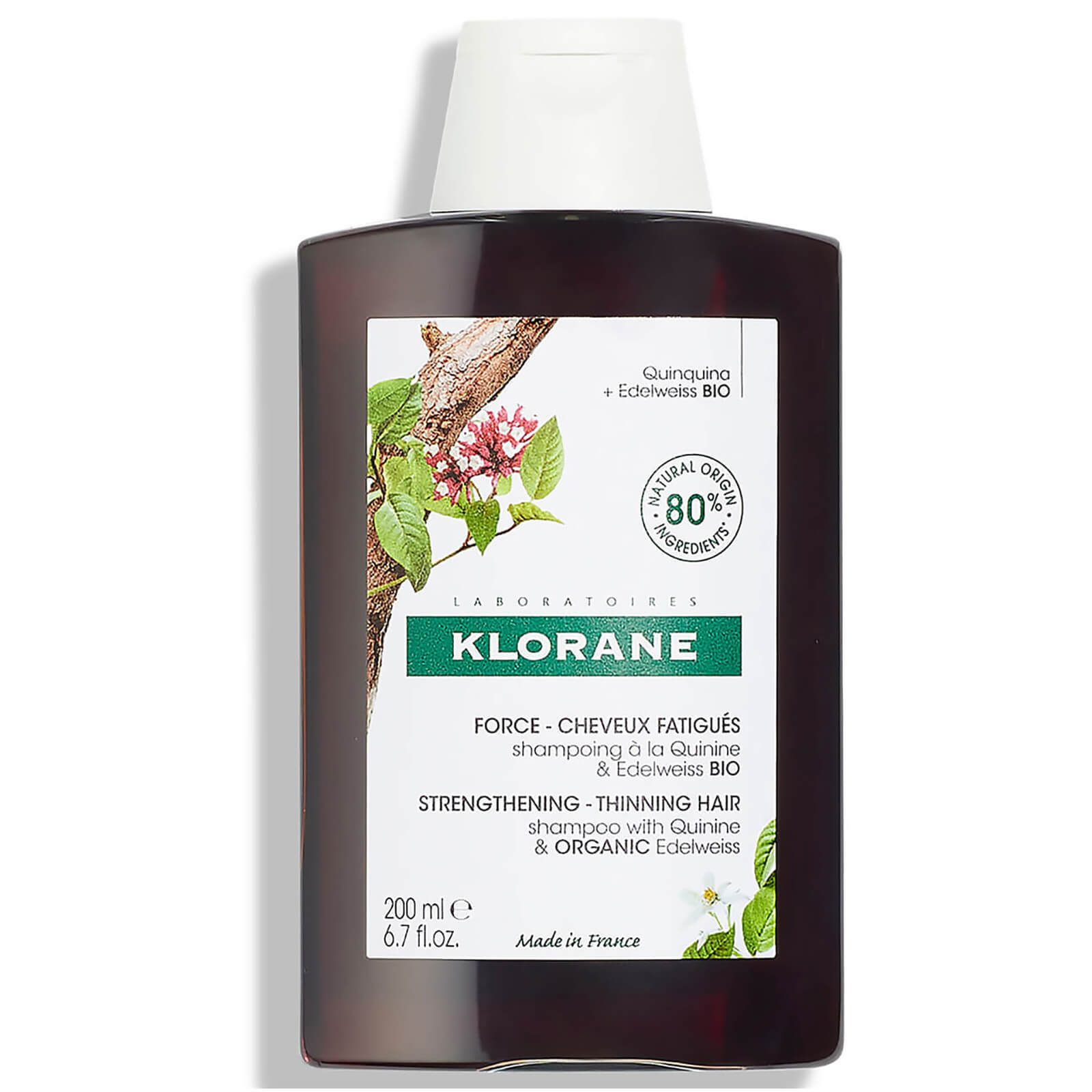 Image of KLORANE Strengthening Shampoo with Quinine and Organic Edelweiss for Thinning Hair 200ml