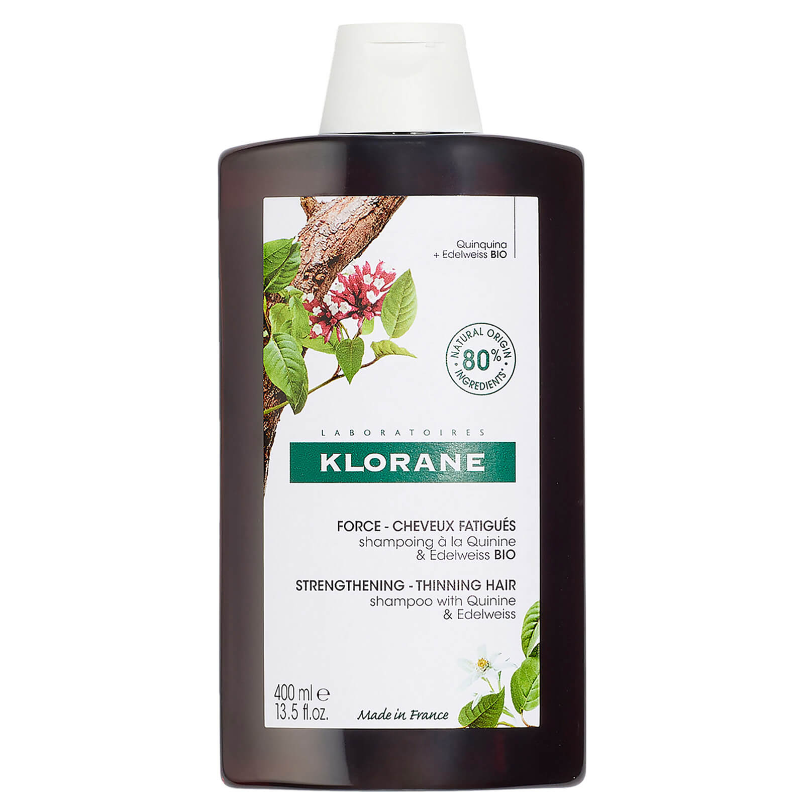 KLORANE Strengthening Shampoo with Quinine and Organic Edelweiss for Thinning Hair 400ml lookfantastic.com imagine