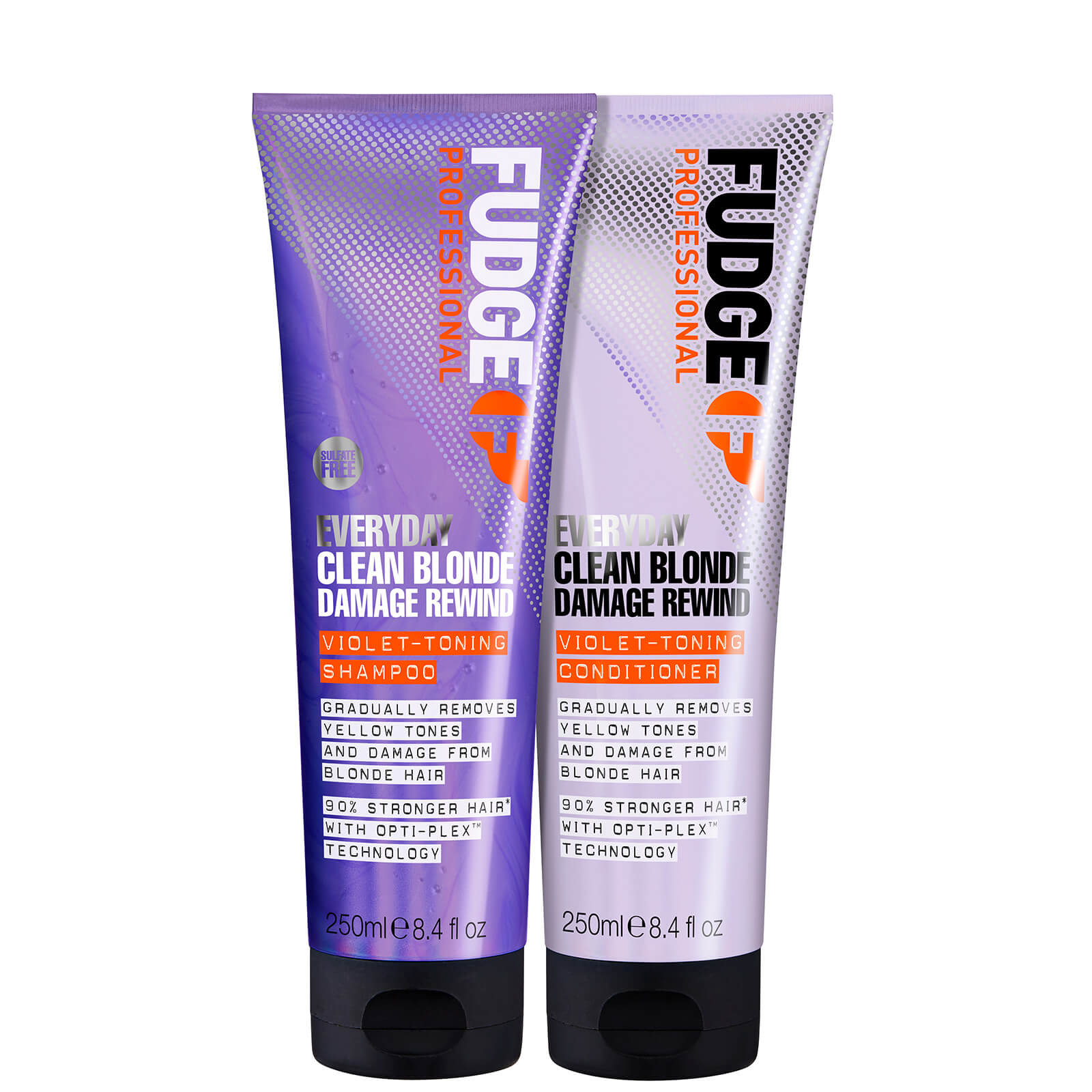 Fudge Professional Clean Blonde Everyday Violet Damage Rewind Purple Shampoo and Conditioner Duo