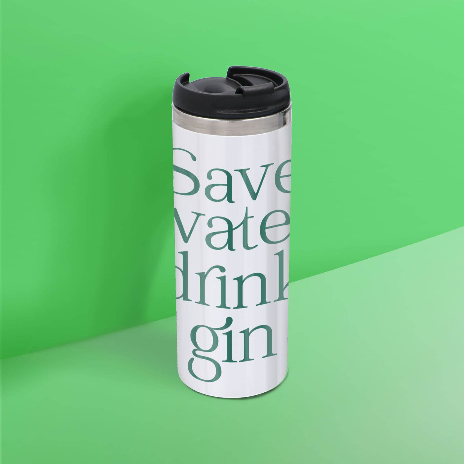 Save Water Drink Gin Stainless Steel Thermo Travel Mug