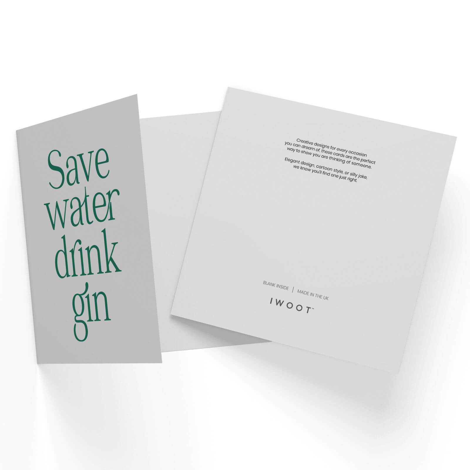 Save Water Drink Gin Square Greetings Card (14.8cm x 14.8cm)