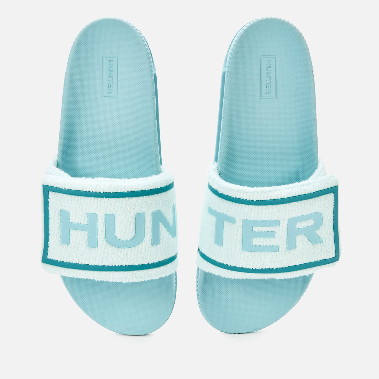 Hunter Women's Original Terry Towelling Logo Slide Sandals - Spearmint - UK 3