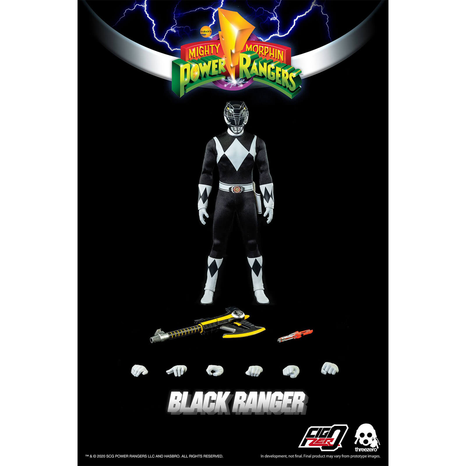 ThreeZero Power Rangers Black Ranger 1:6 Scale Figure