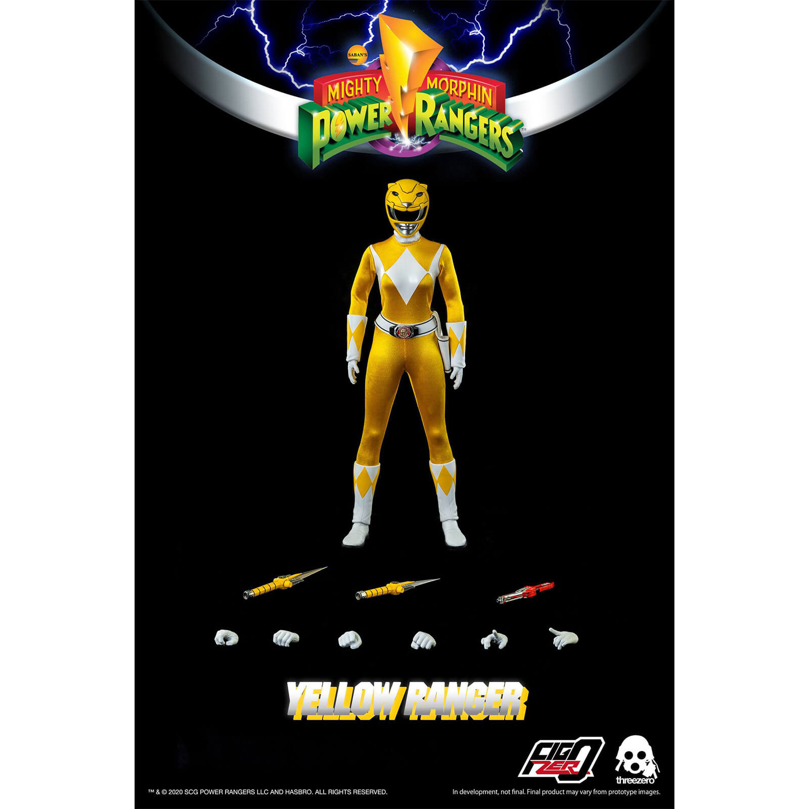 Image of ThreeZero Power Rangers Yellow Ranger 1:6 Scale Figure