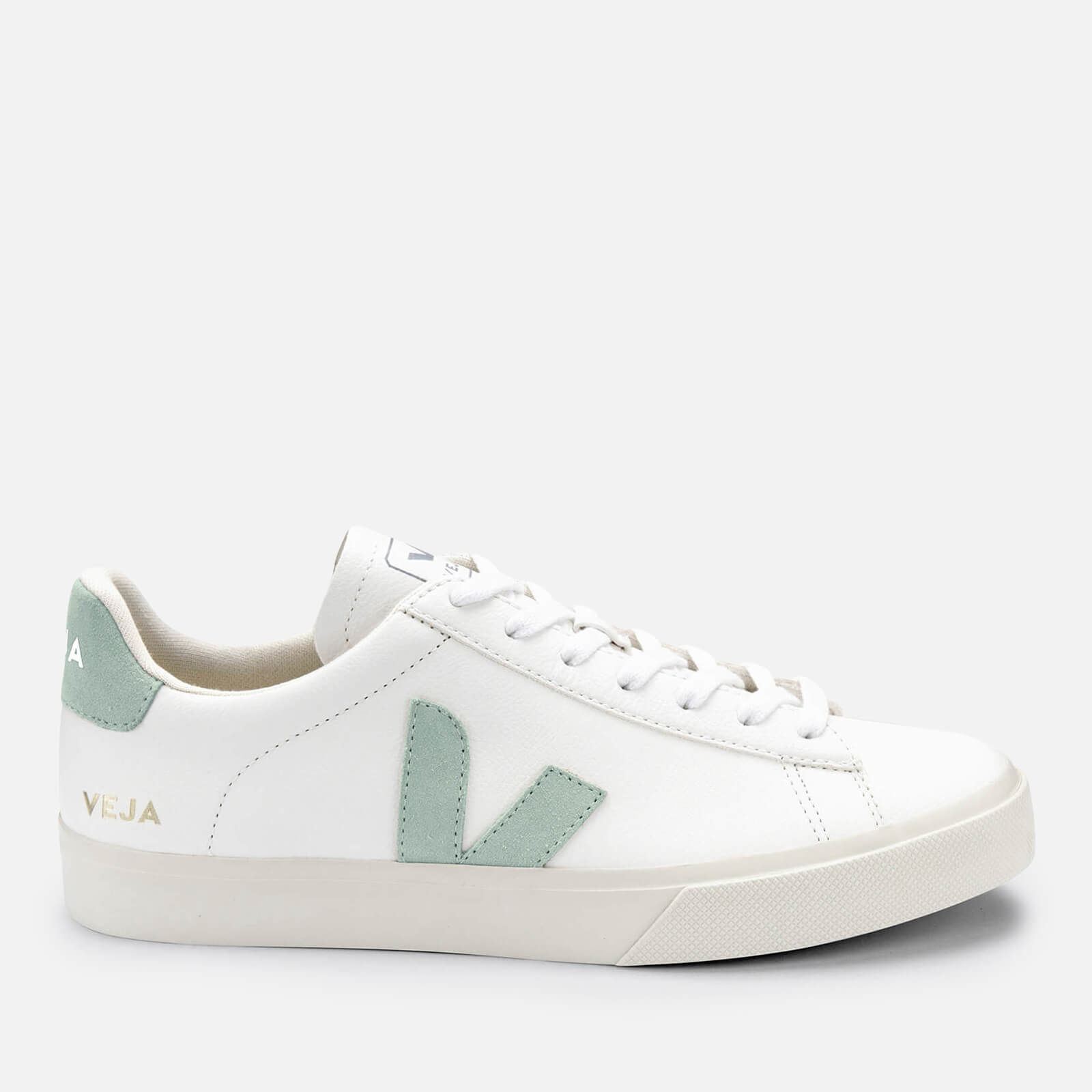 Veja Women’s Campo Chrome Free Leather Trainers - Extra White/Matcha