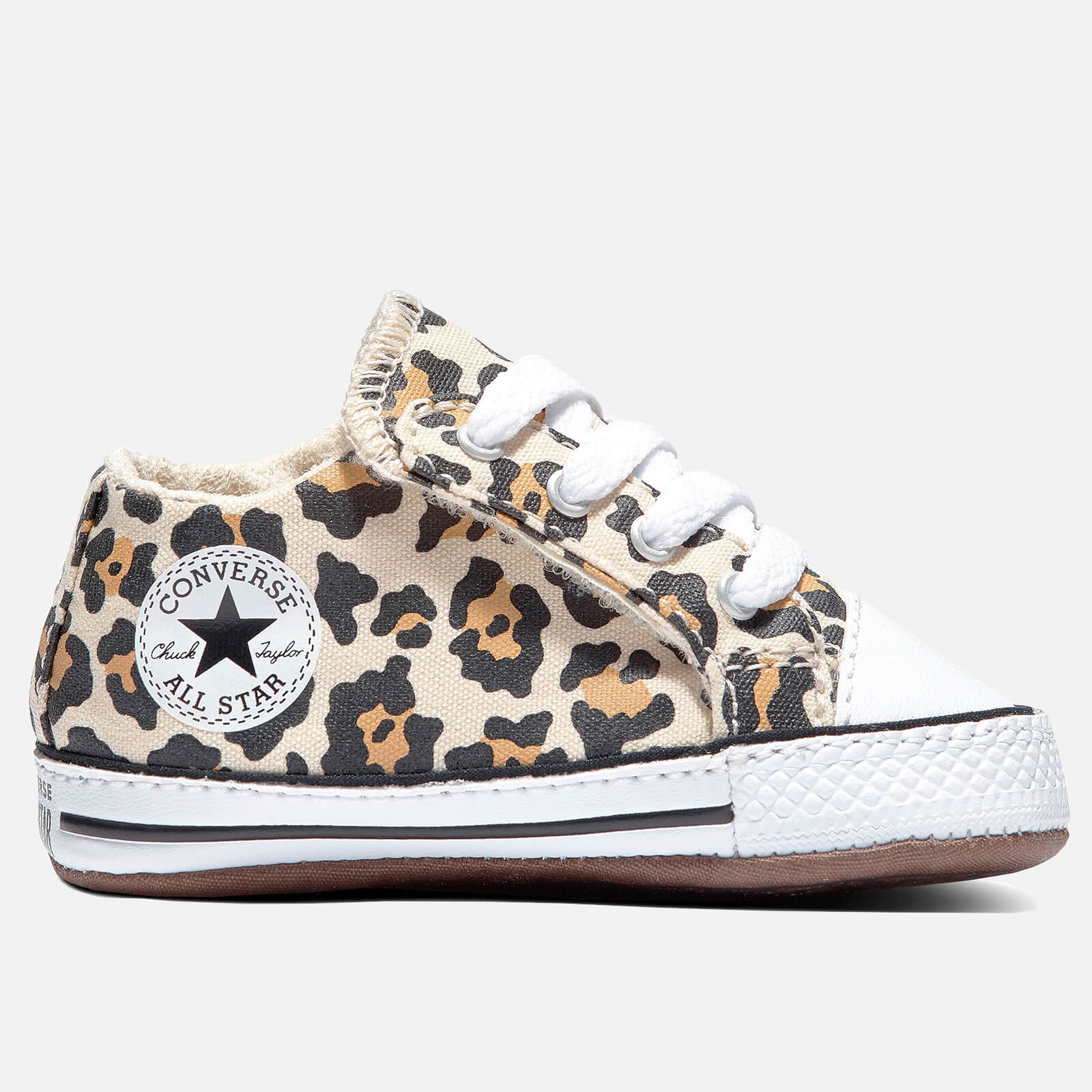 Converse Babies' Chuck Taylor All Star Cribster Animal Print Soft Trainers - Black/Driftwood - UK 4 Baby