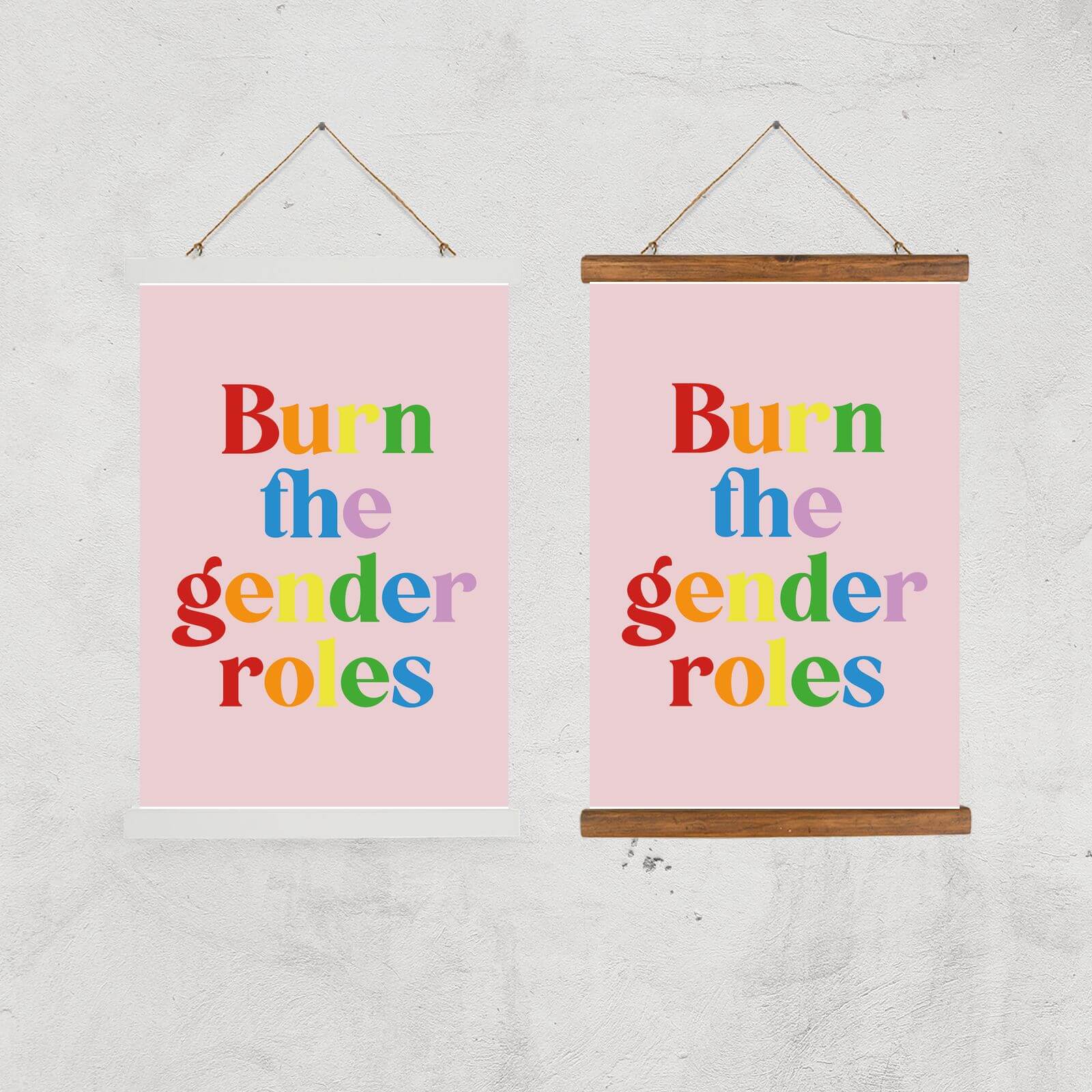 Burn The Gender Roles Giclee Art Print - A2 - Black Frame