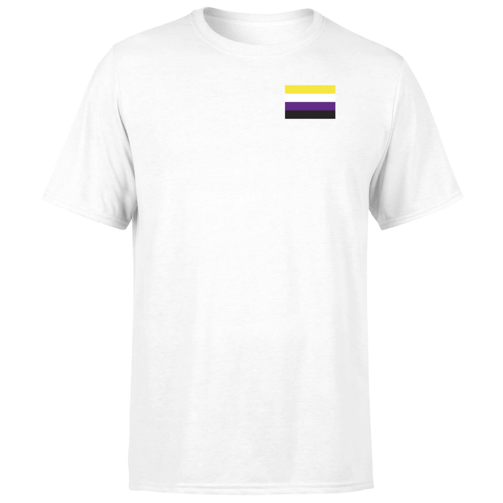 Non Binary Flag T-Shirt - White - XS - White