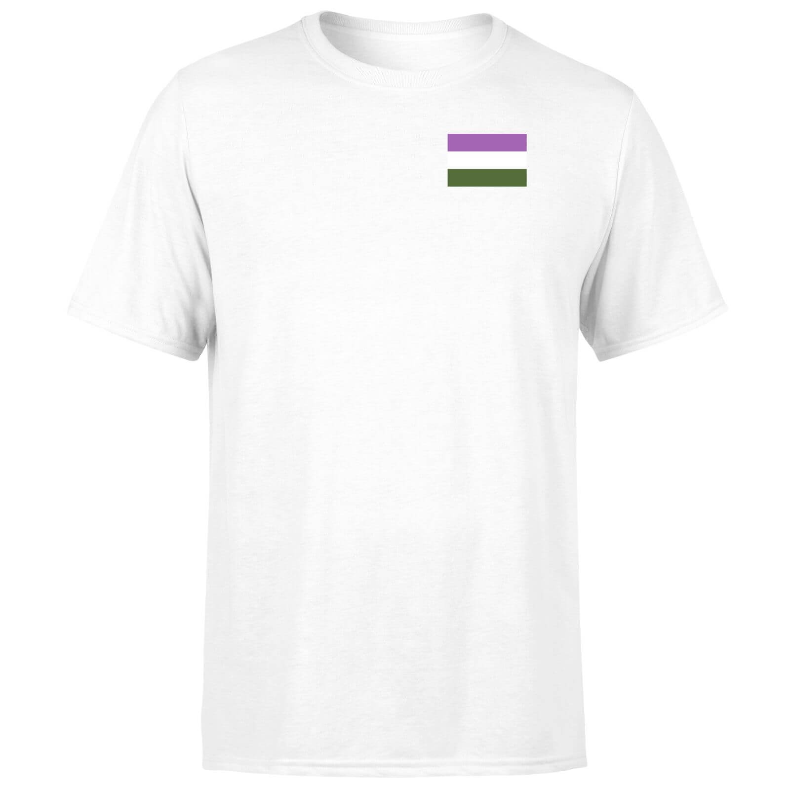 Genderqueer Flag T-Shirt - White - XS - White