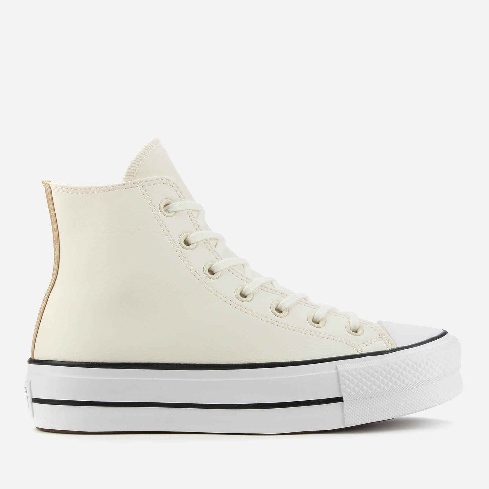 Converse Women's Chuck Taylor All Star Anodized Metals Leather Lift Hi-Top Trainers - Egret - UK 7
