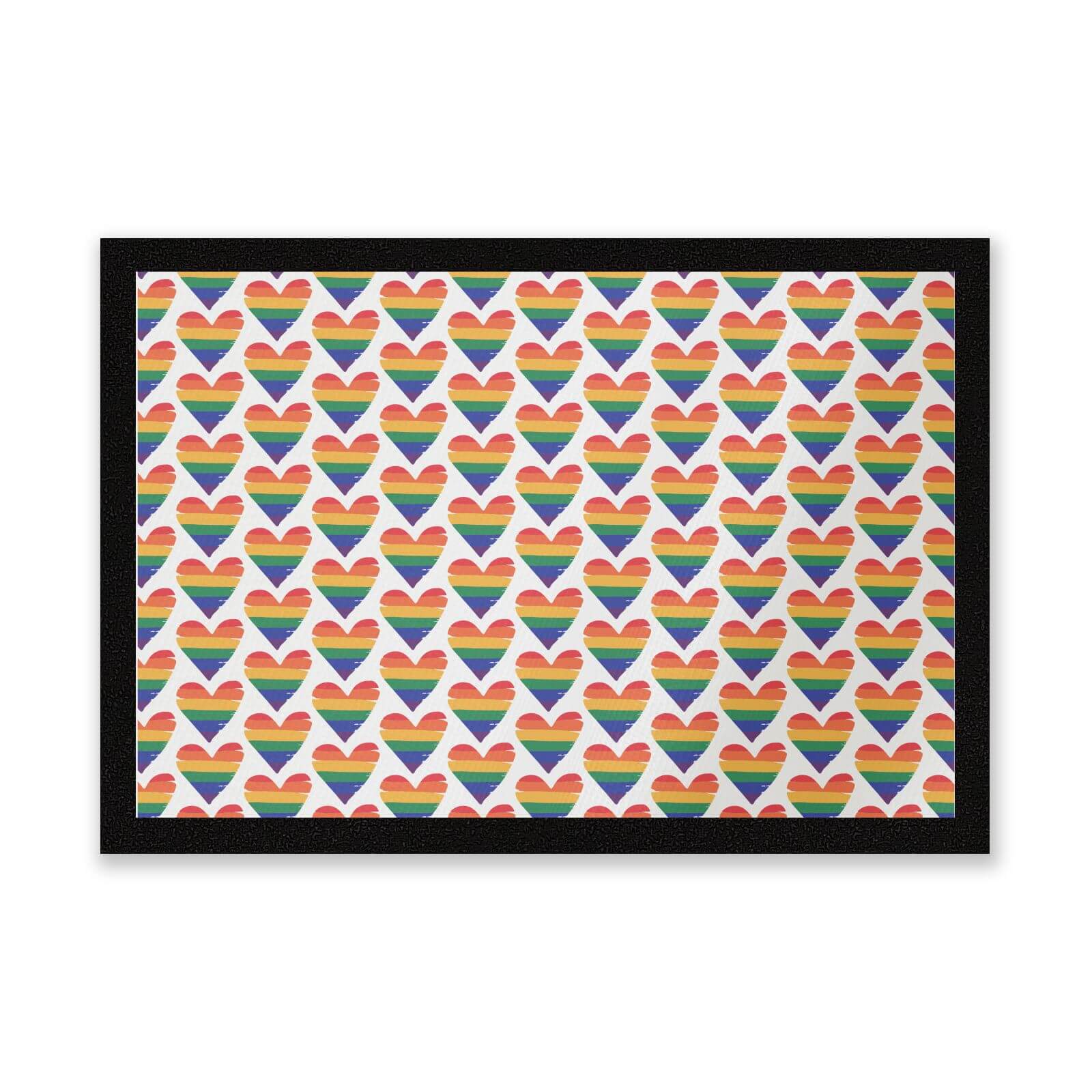Rainbow Hearts Entrance Mat