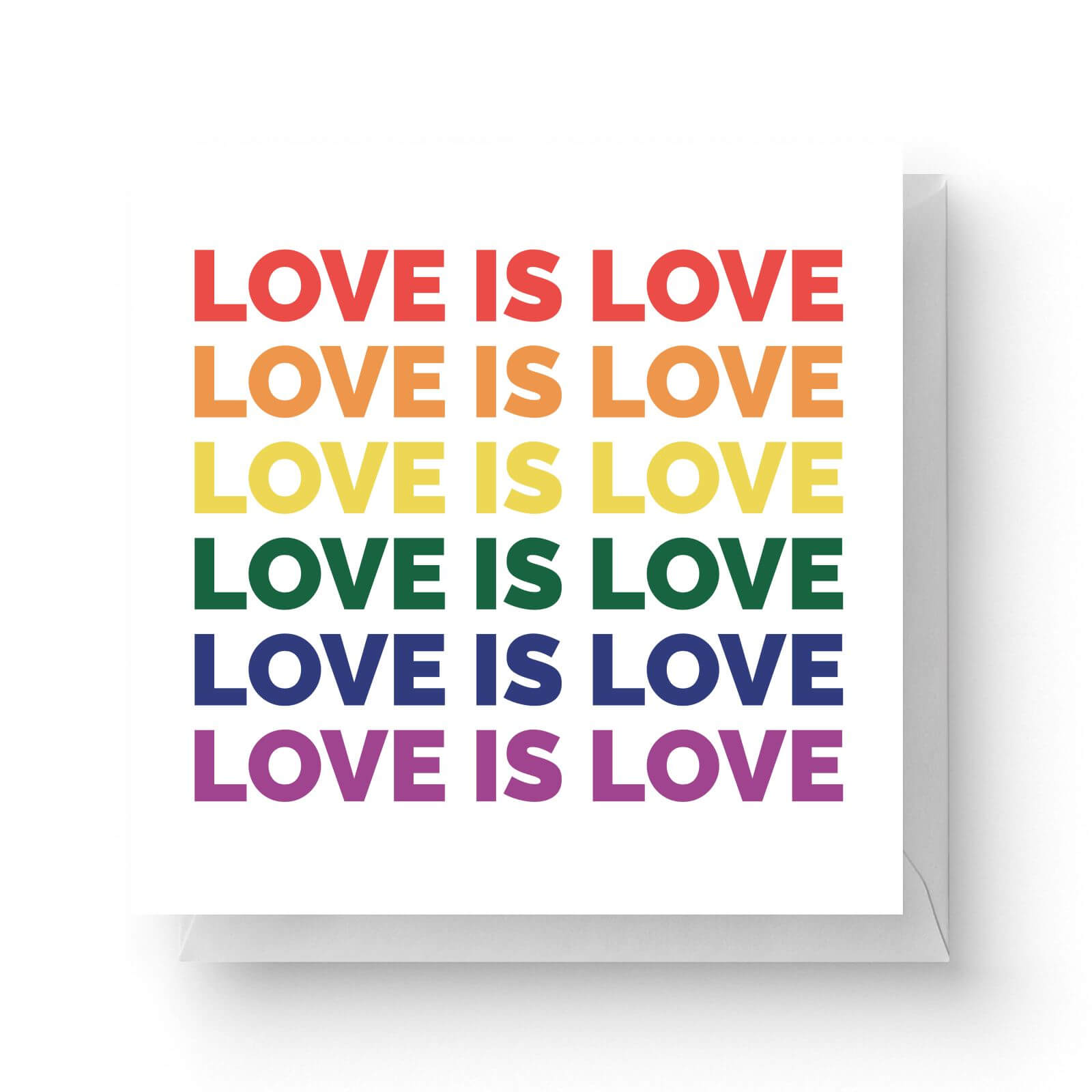 Image of Love Is Love Square Greetings Card (14.8cm x 14.8cm)